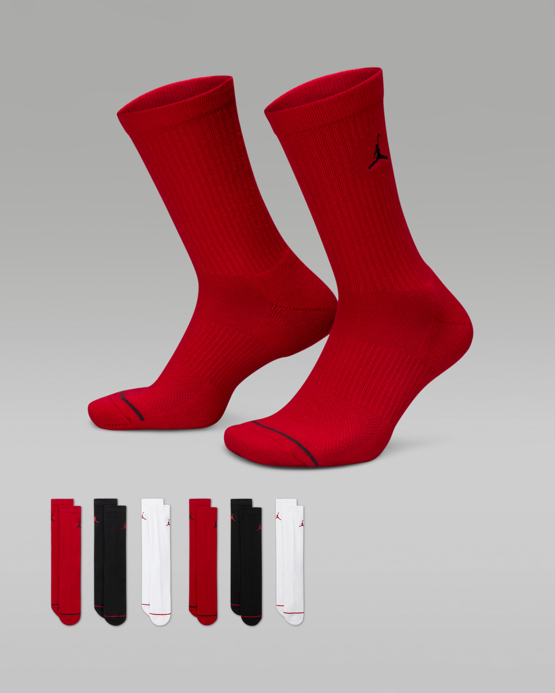 Jordan Everyday Cushioned Crew Socks (6 Pairs) - Multi-Colour