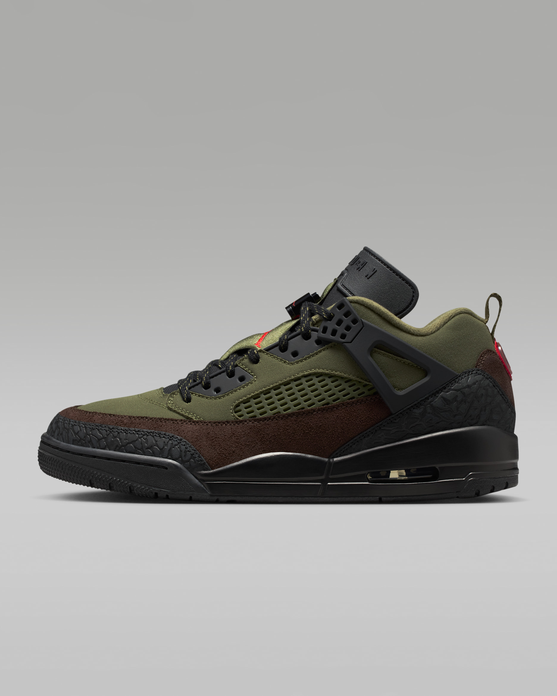 Jordan Spizike Low Schuh (Herren) - Medium Olive/Schwarz/Baroque Brown/University Red