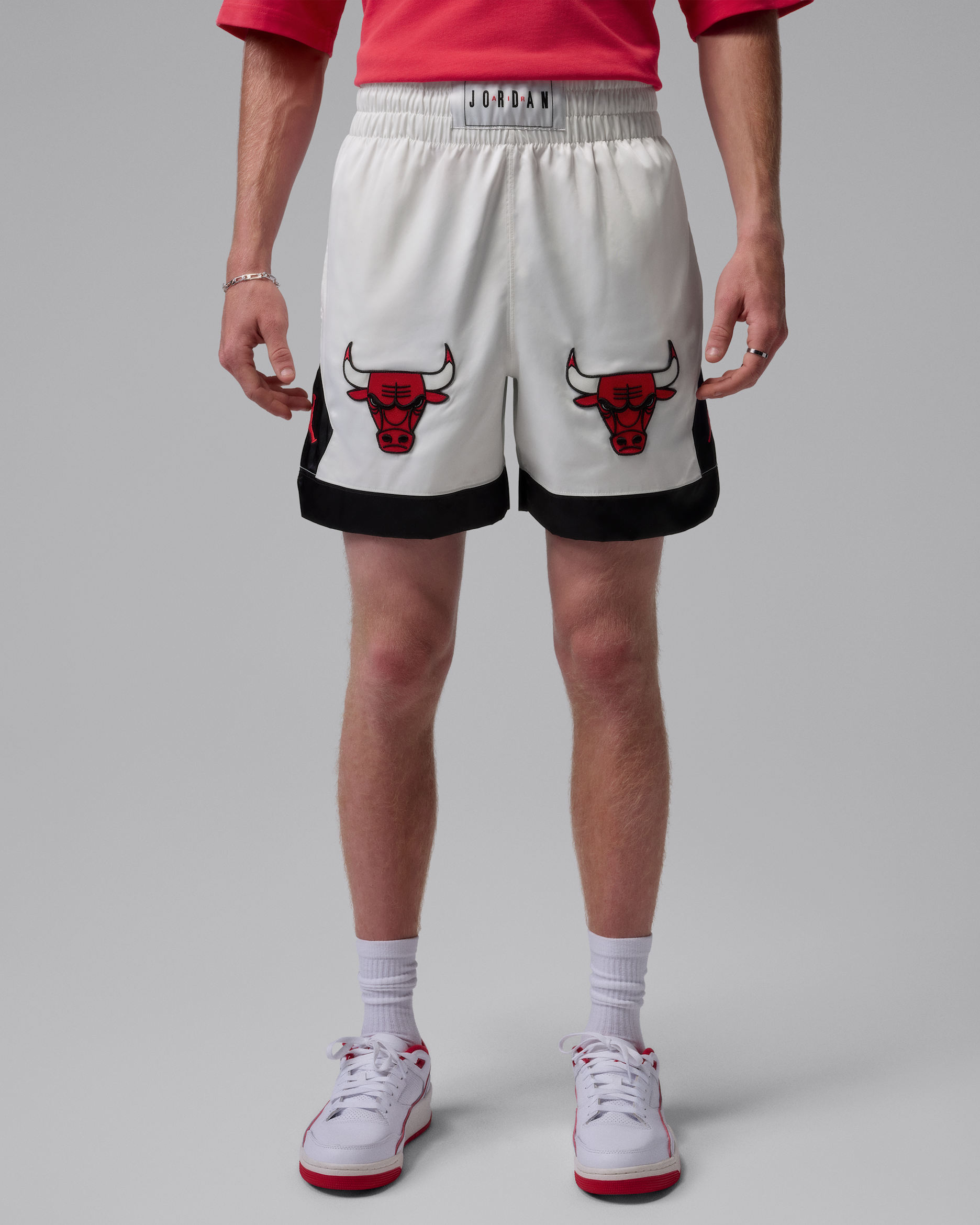 조던 플라이트 남성 무에타이 쇼츠 - 세일/블랙/유니버시티 레드