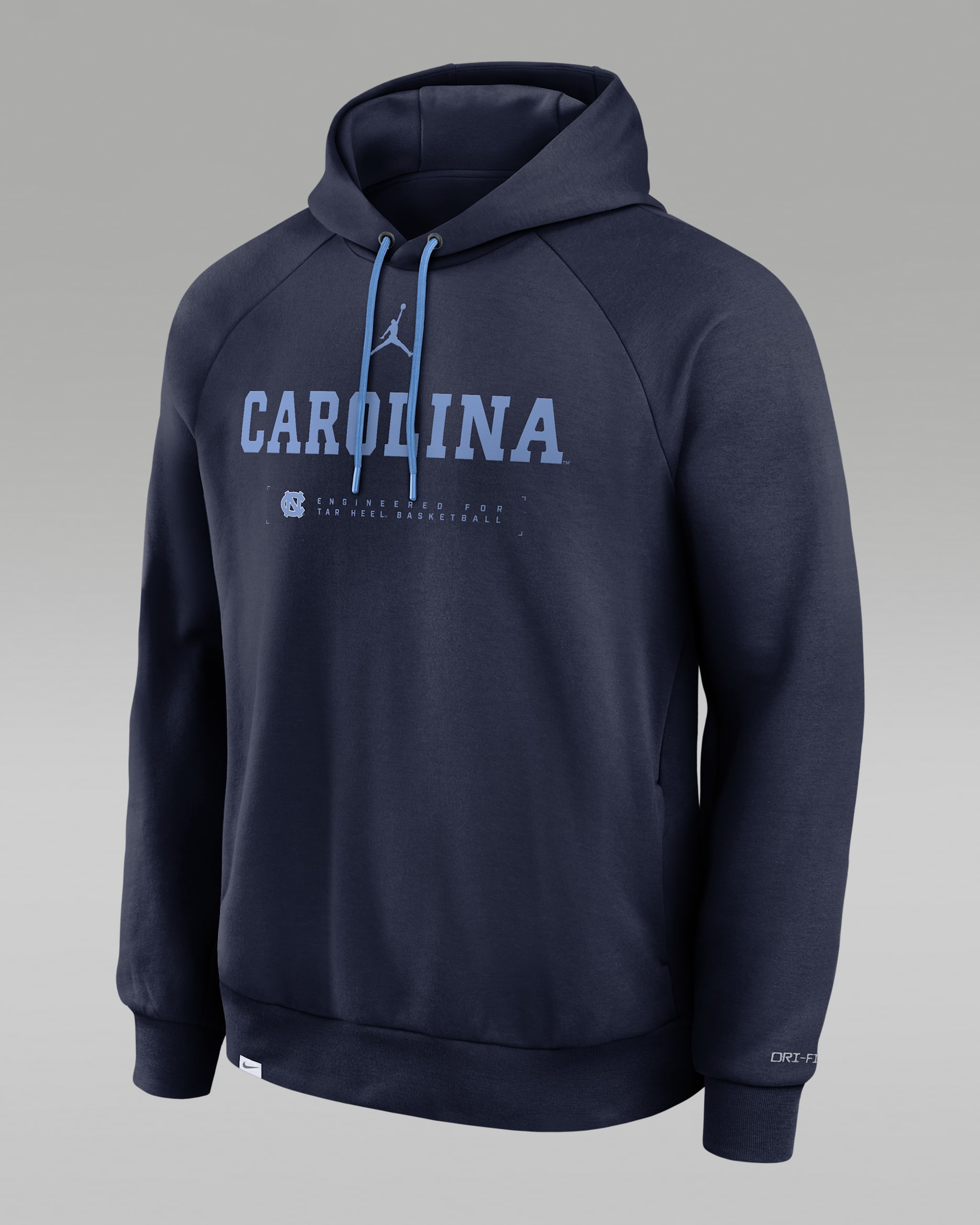 Sudadera con gorro sin cierre Jordan Brand Dri-FIT para hombre North Carolina Courtside Basketball Practice - Azul marino universitario