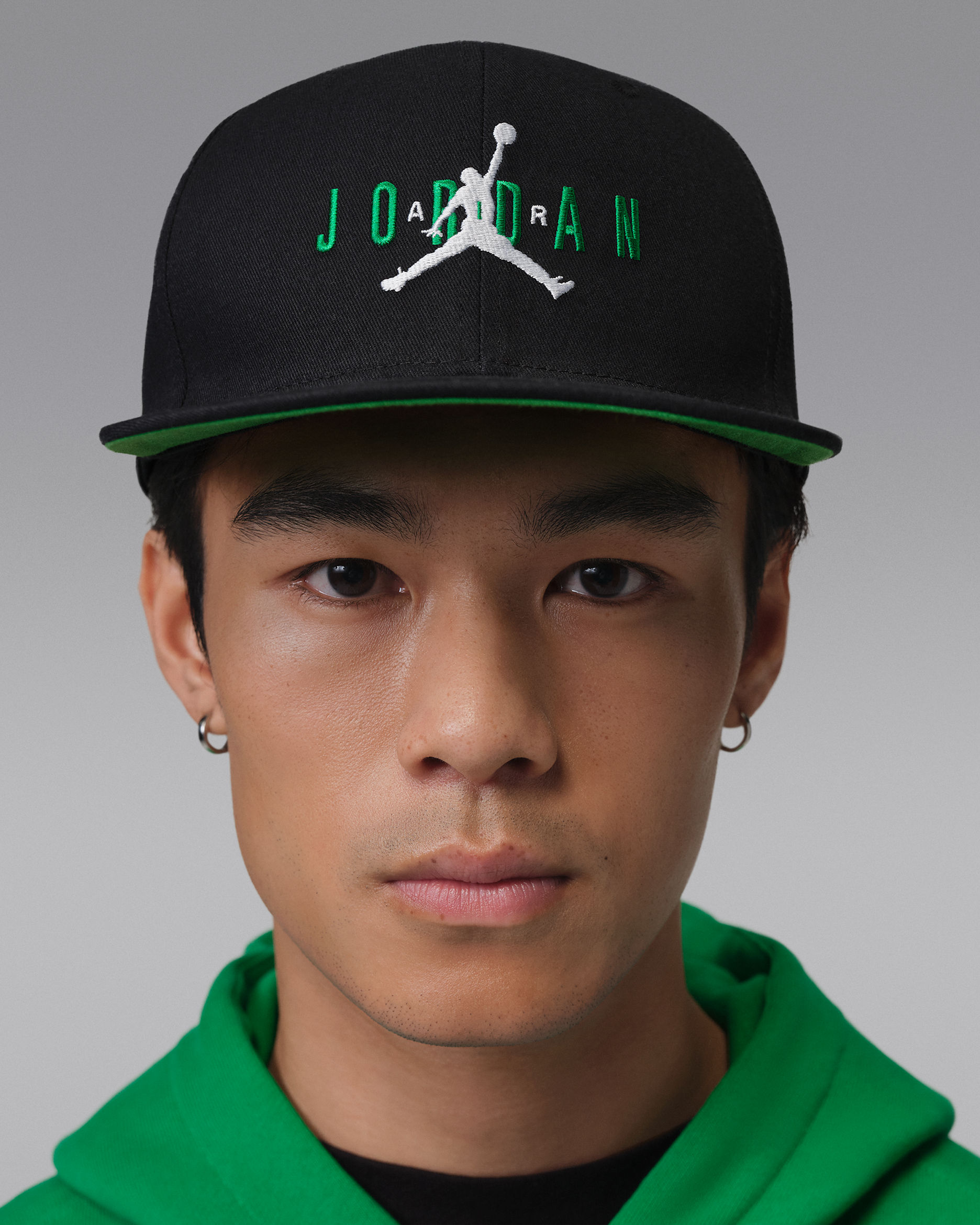 Jordan Pro Structured Hat - Black/Kelly Green/Lucky Green