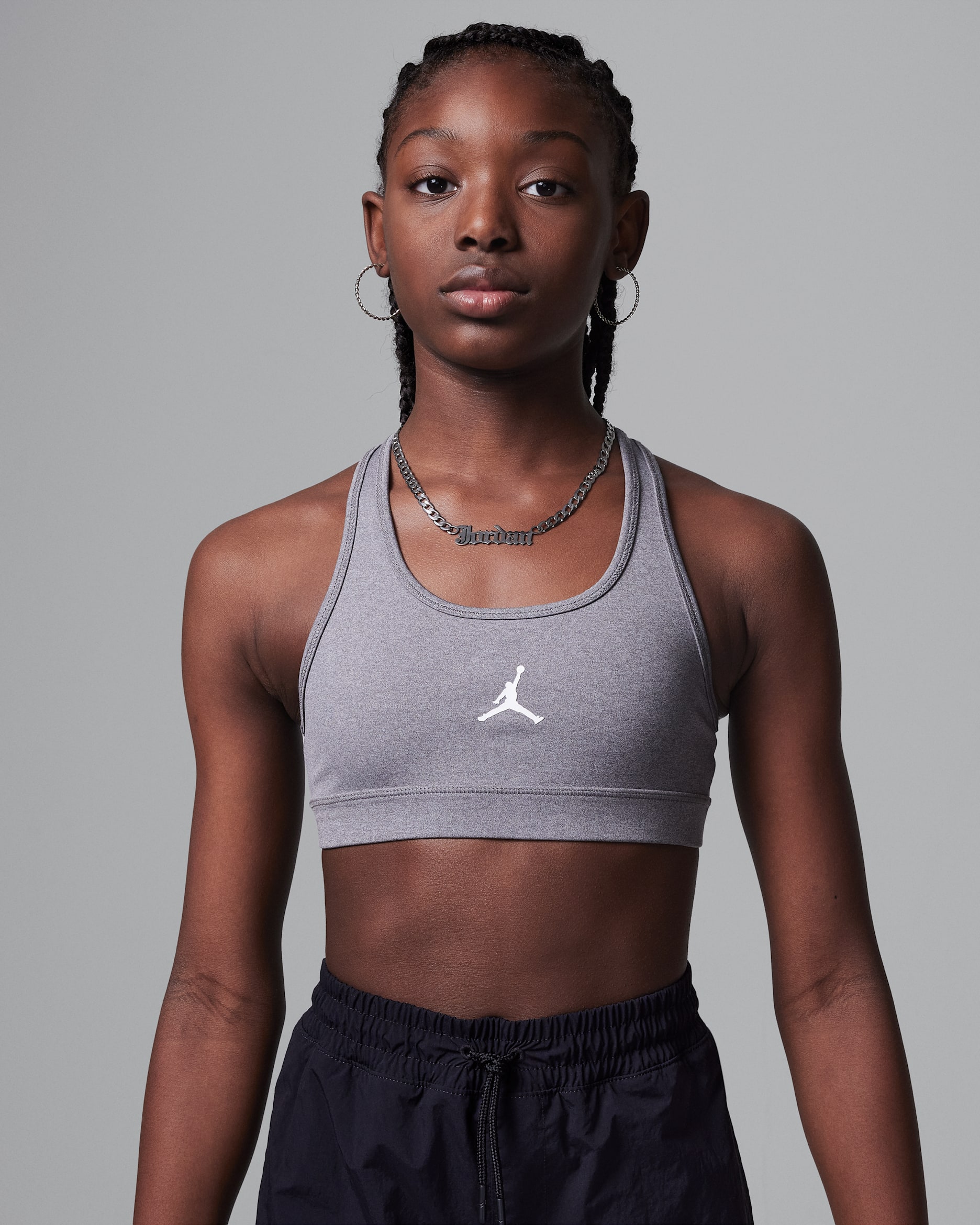 Bra Jumpman para niños talla grande Jordan Dri-FIT - Carbono jaspeado