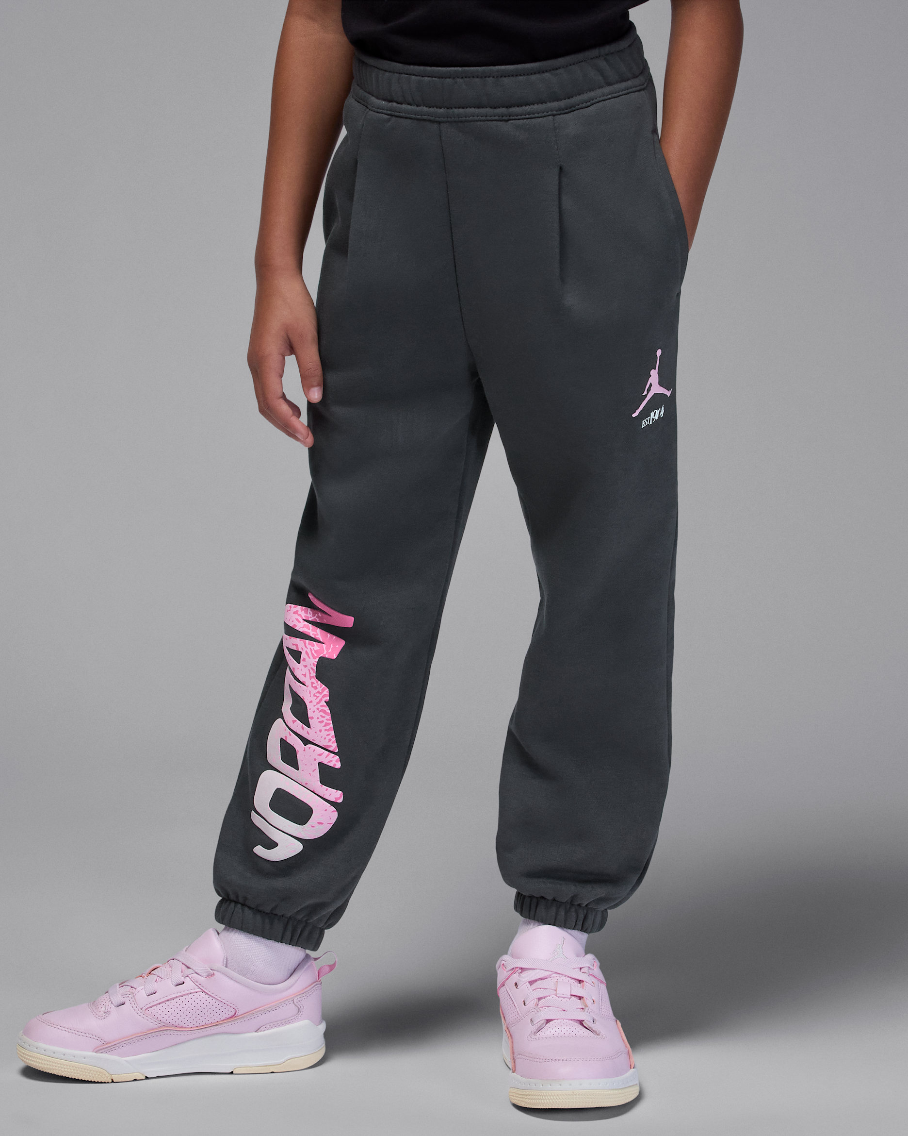 Jordan Jumpman Club Little Kids' Pleated Fleece Pants - Off Noir