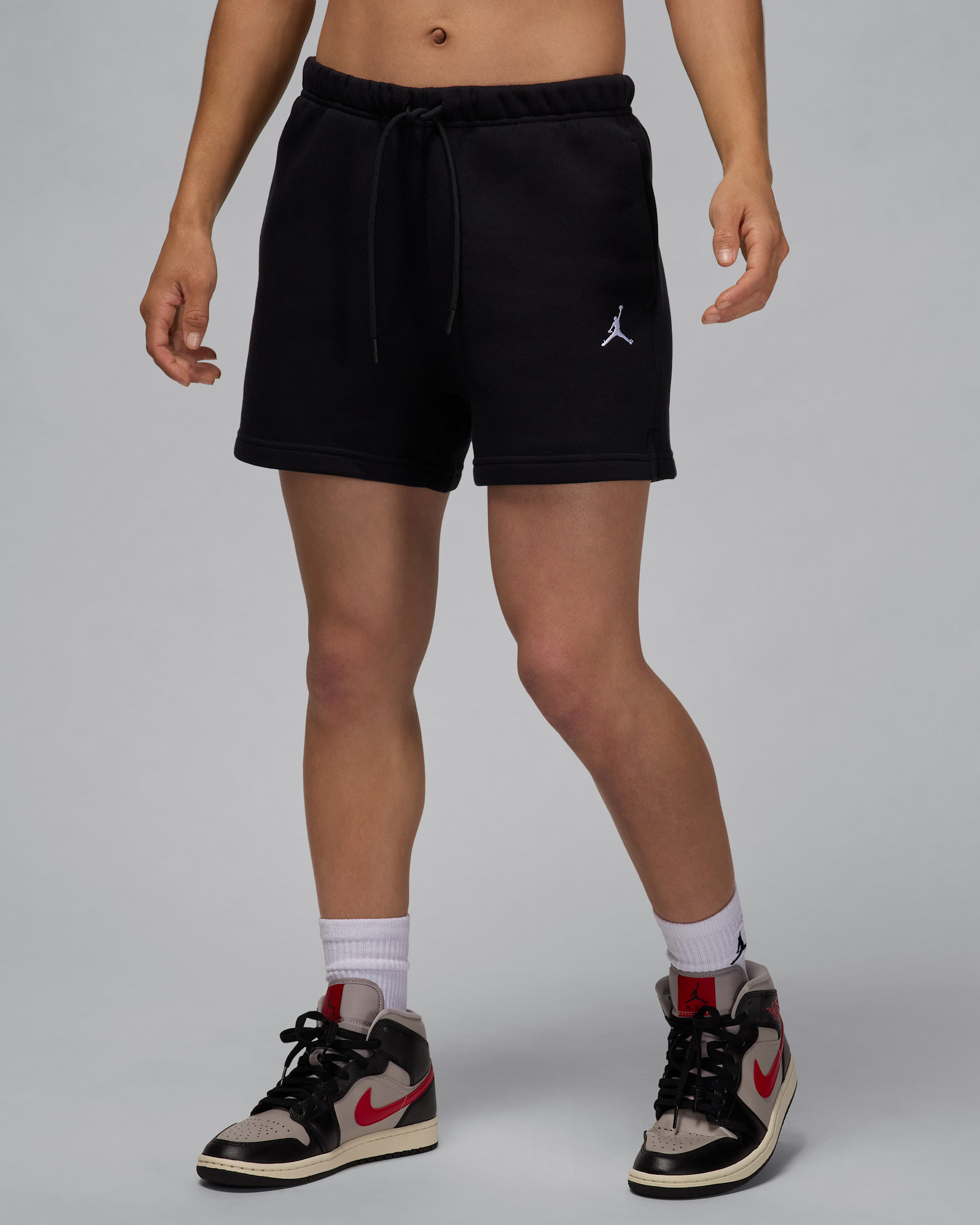 Calções Jordan Brooklyn Fleece para mulher - Preto/Branco