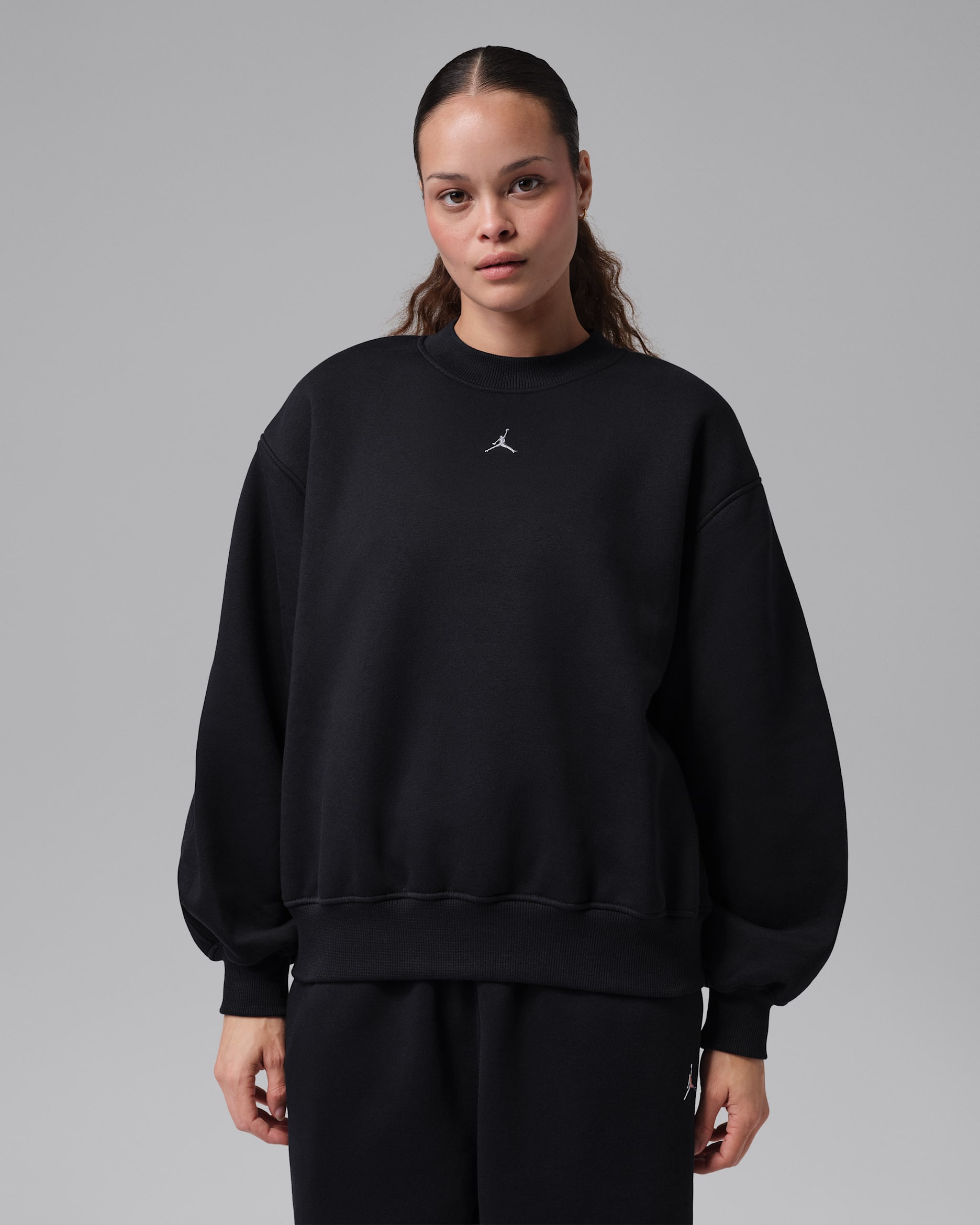 Jordan Brooklyn Women's Fleece Crew-Neck Sweatshirt - Black
