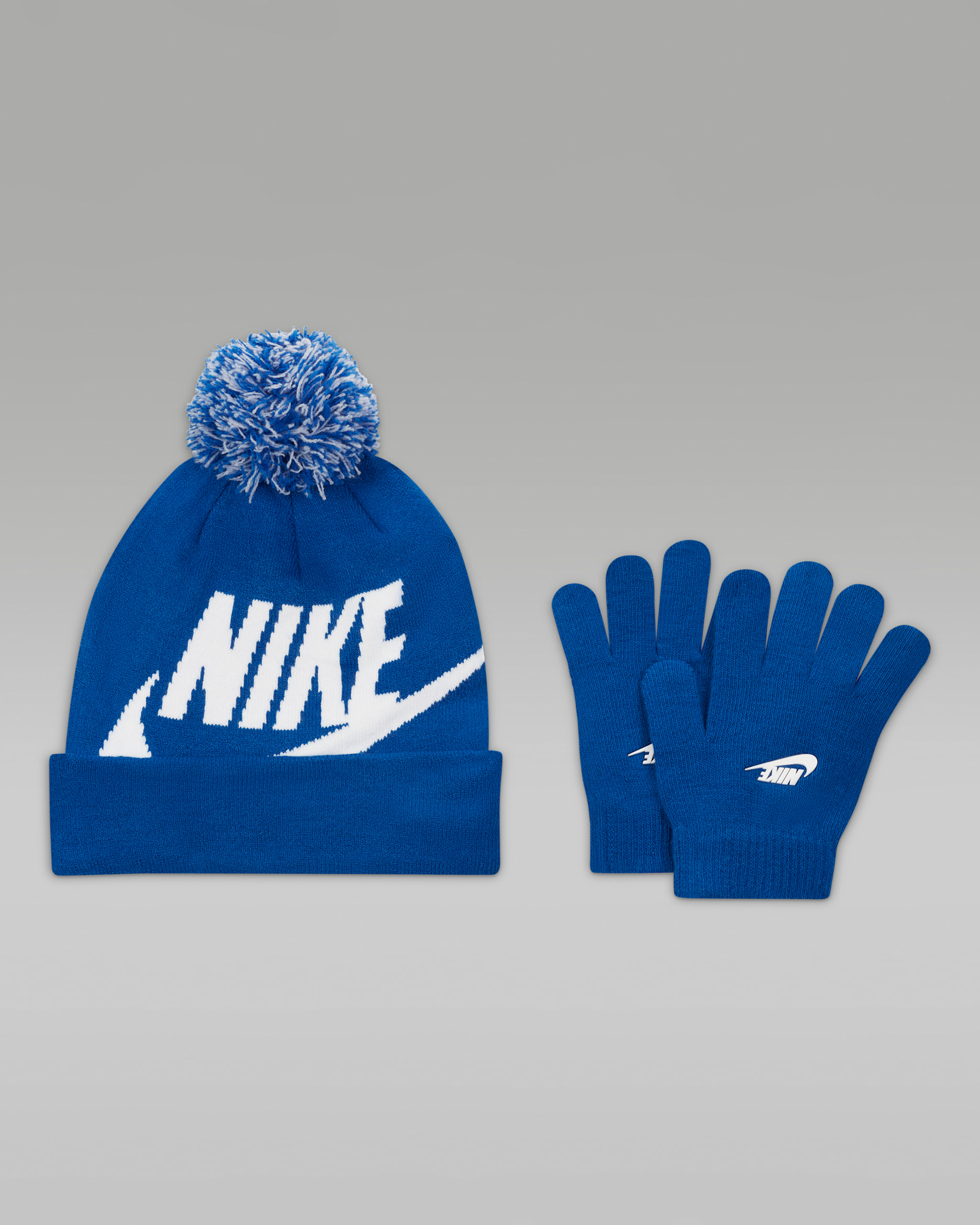 Nike Big Kids' Beanie and Gloves Box Set - Game Royal
