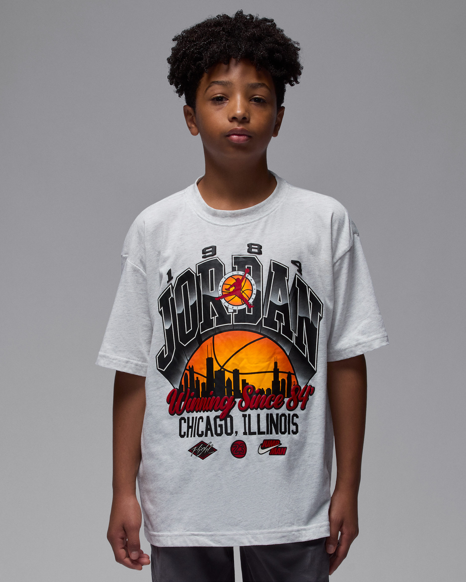 Playera Skyline Wins para niños talla grande Jordan - Abedul jaspeado