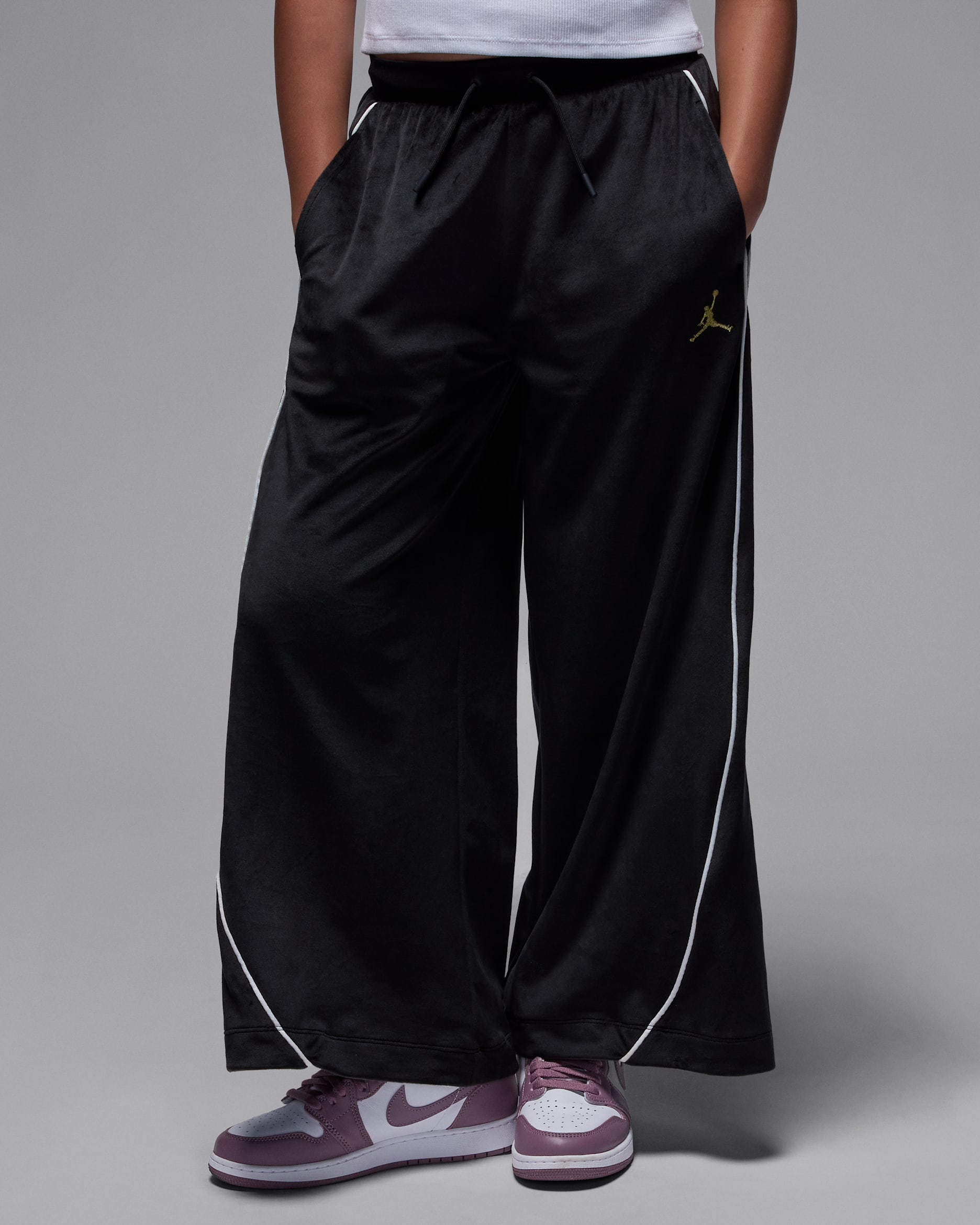 조던 마운틴사이드 주니어 벨루어 팬츠 - 블랙