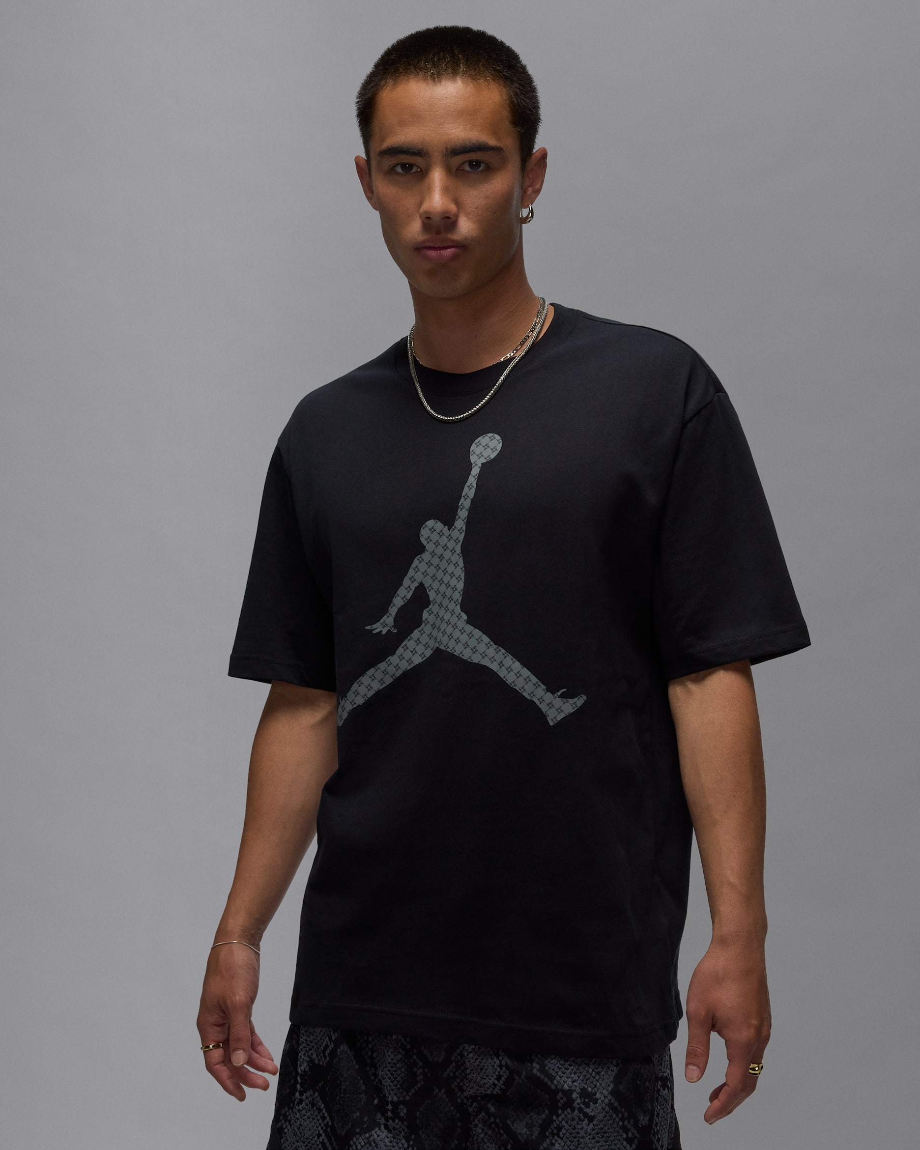 Jordan Brooklyn Erkek Tişörtü - Siyah/Iron Grey