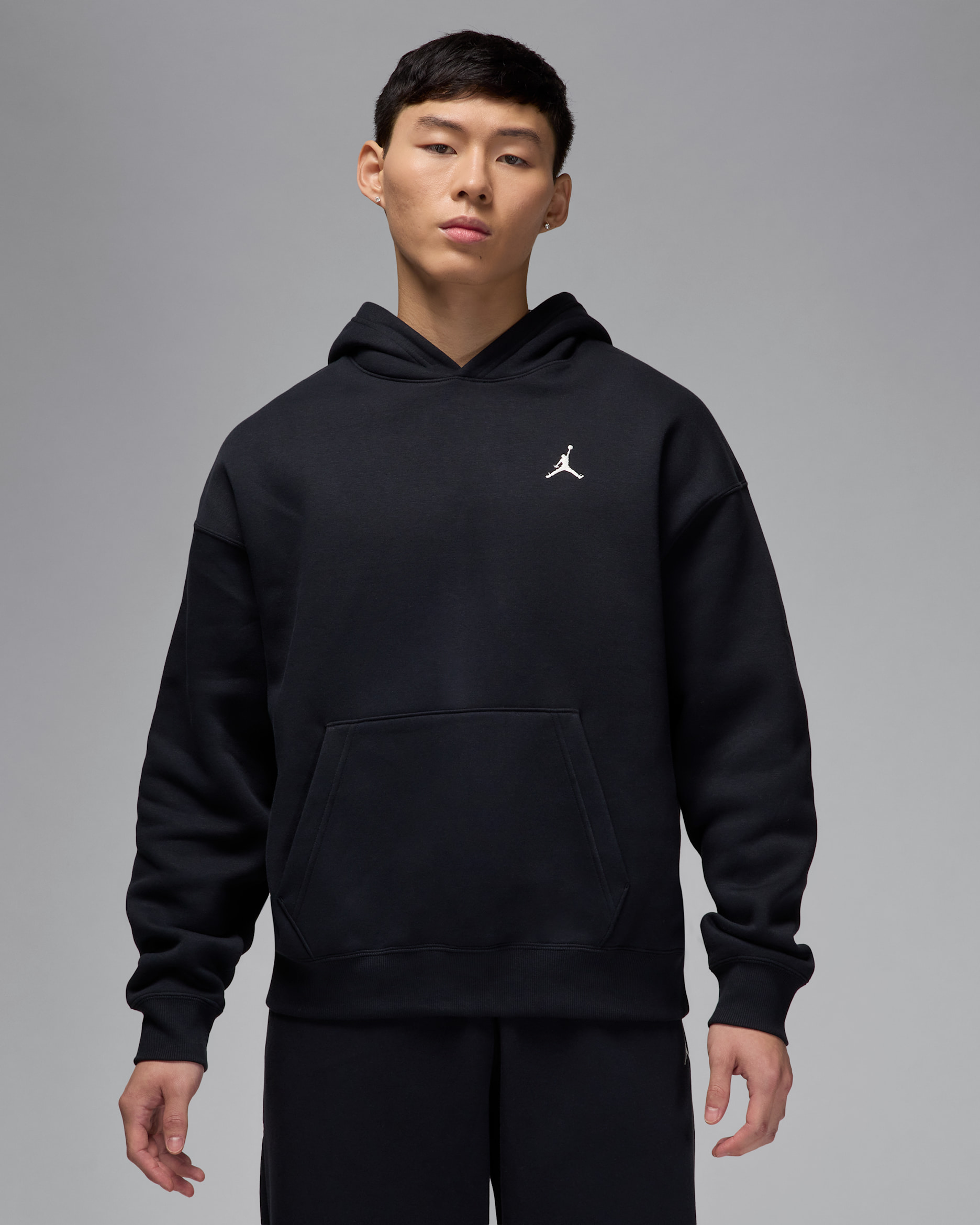 Jordan Brooklyn Fleece Men's Oversized Pullover Hoodie - Black/Sail