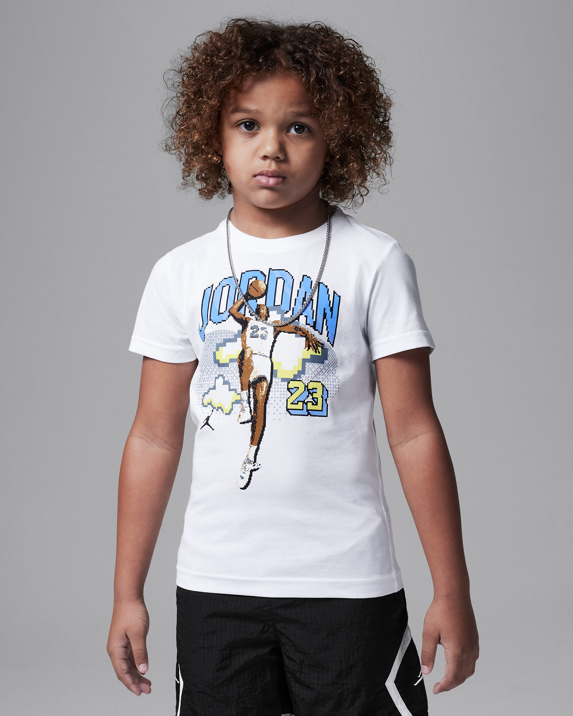 Playera Digi para niños talla pequeña Jordan Customized Air - Blanco