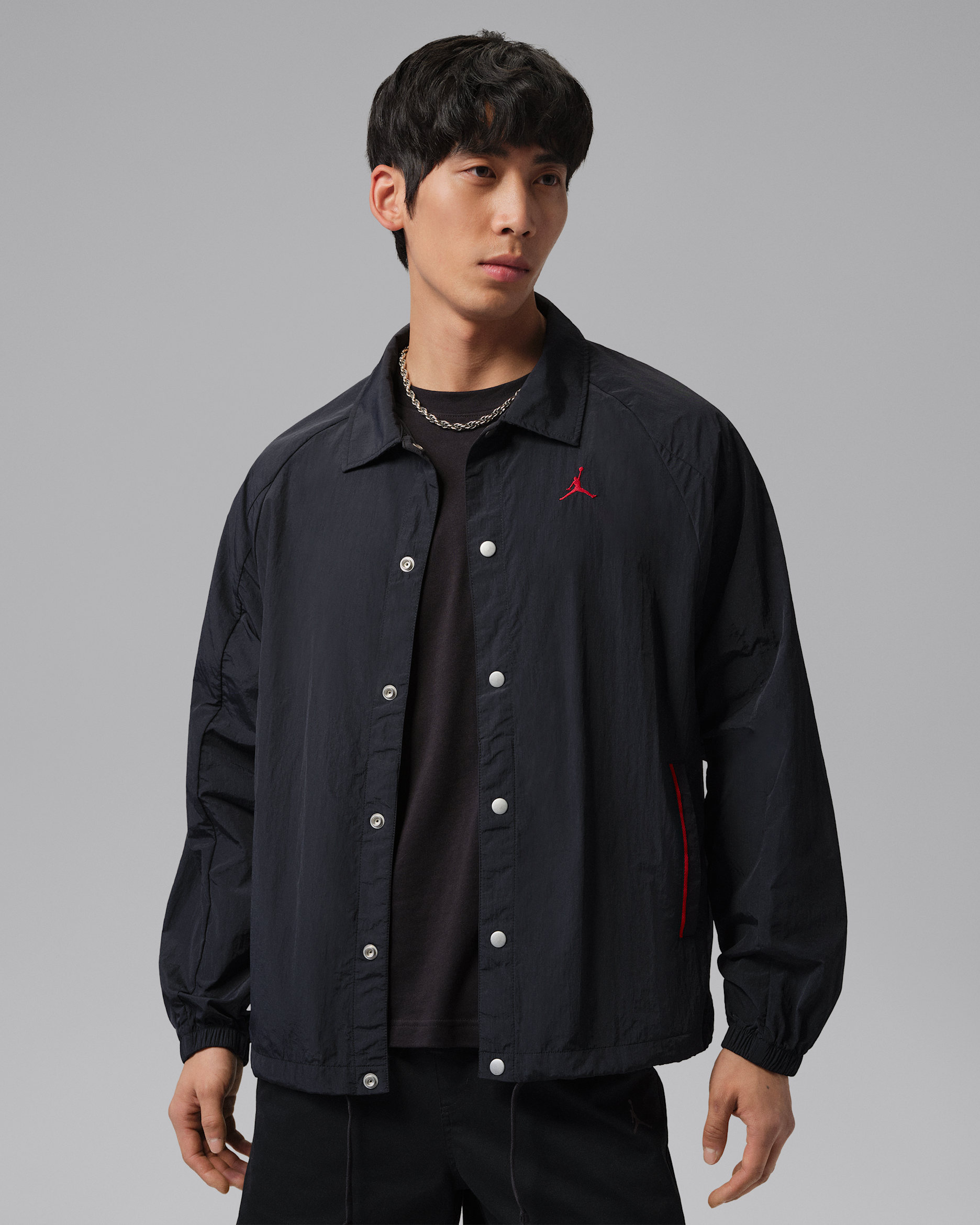 Chamarra ligera para hombre Jordan Brooklyn - Negro/Rojo gimnasio