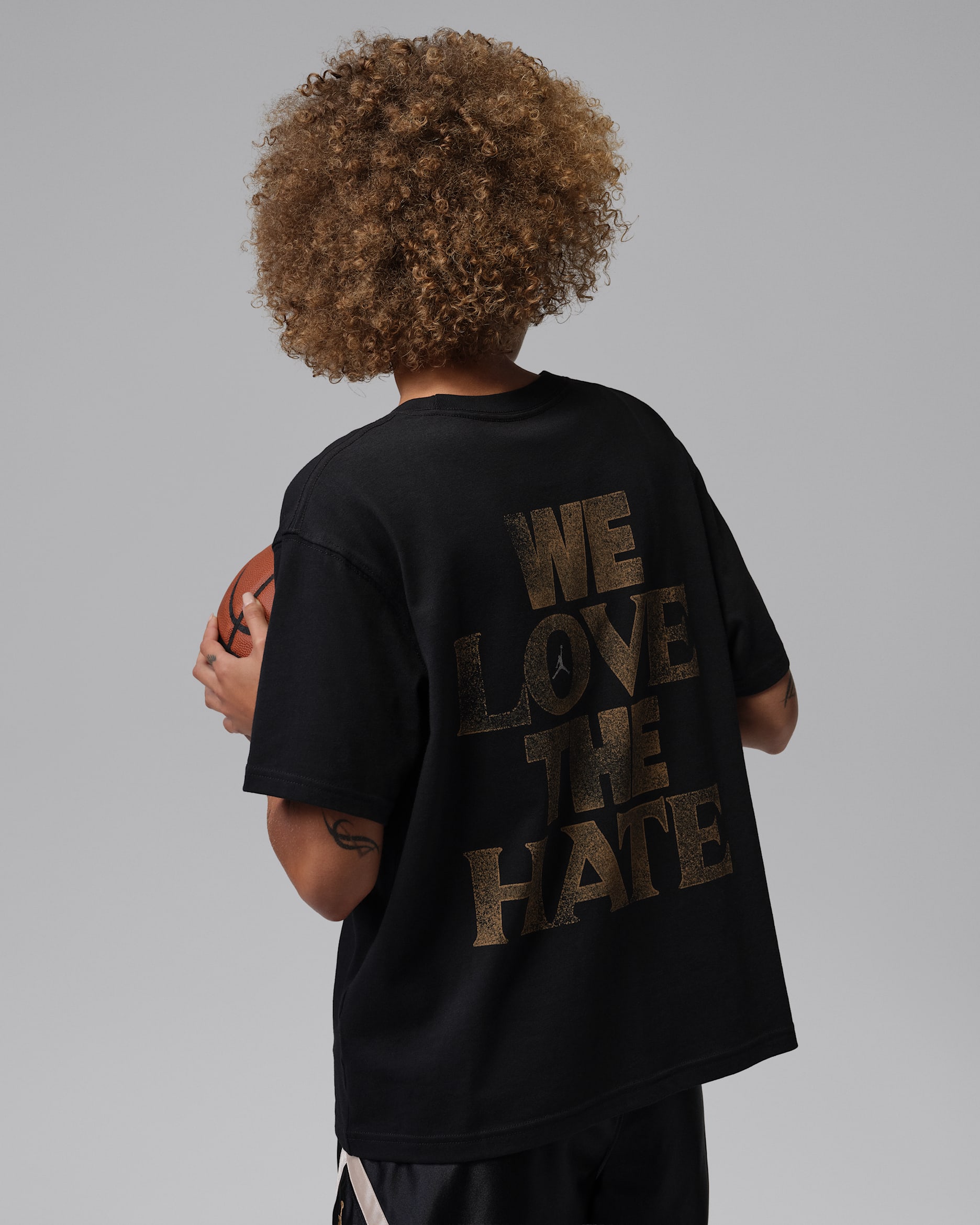 Jordan Sport Women's Dri-FIT Graphic T-Shirt - Black/Metallic Gold/White