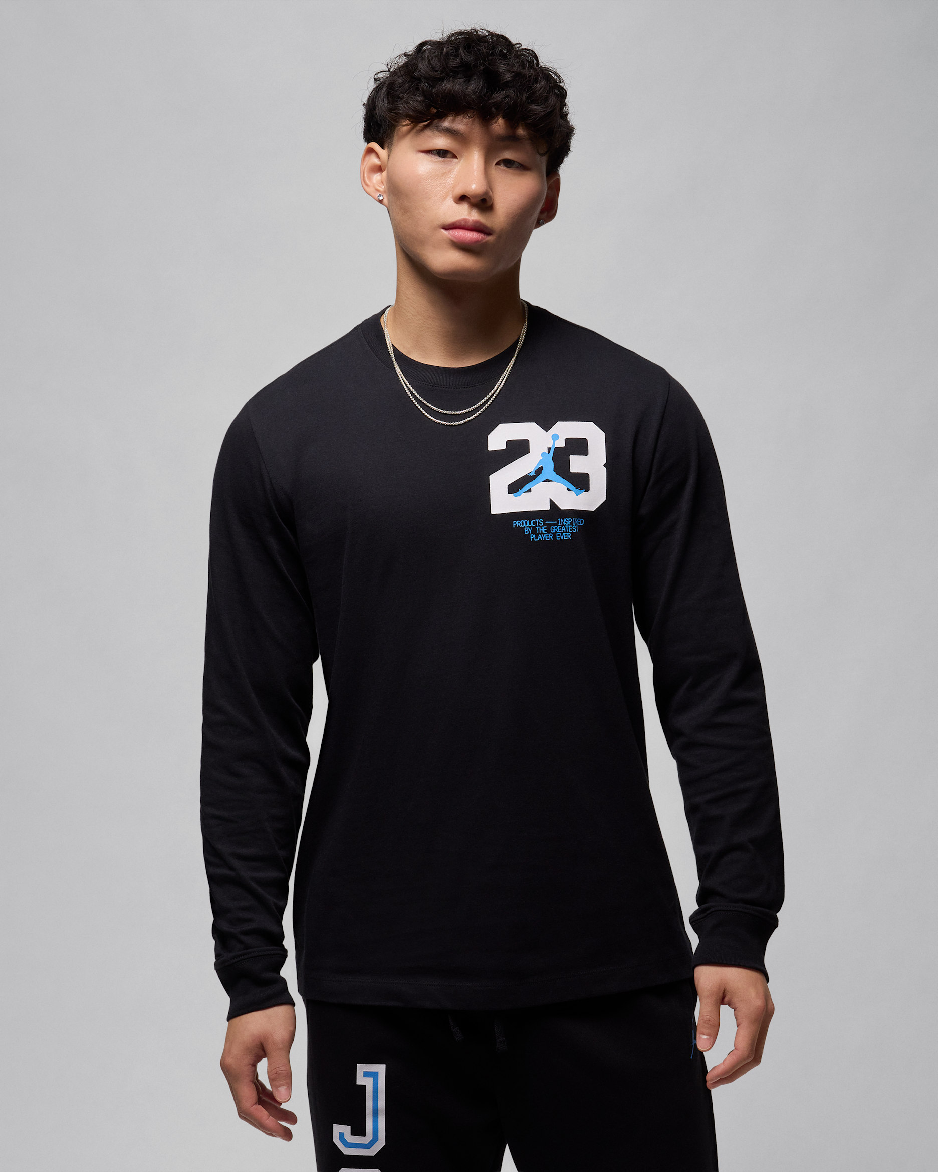 Jordan Sport Men's Long-Sleeve T-Shirt - Black/Legend Blue