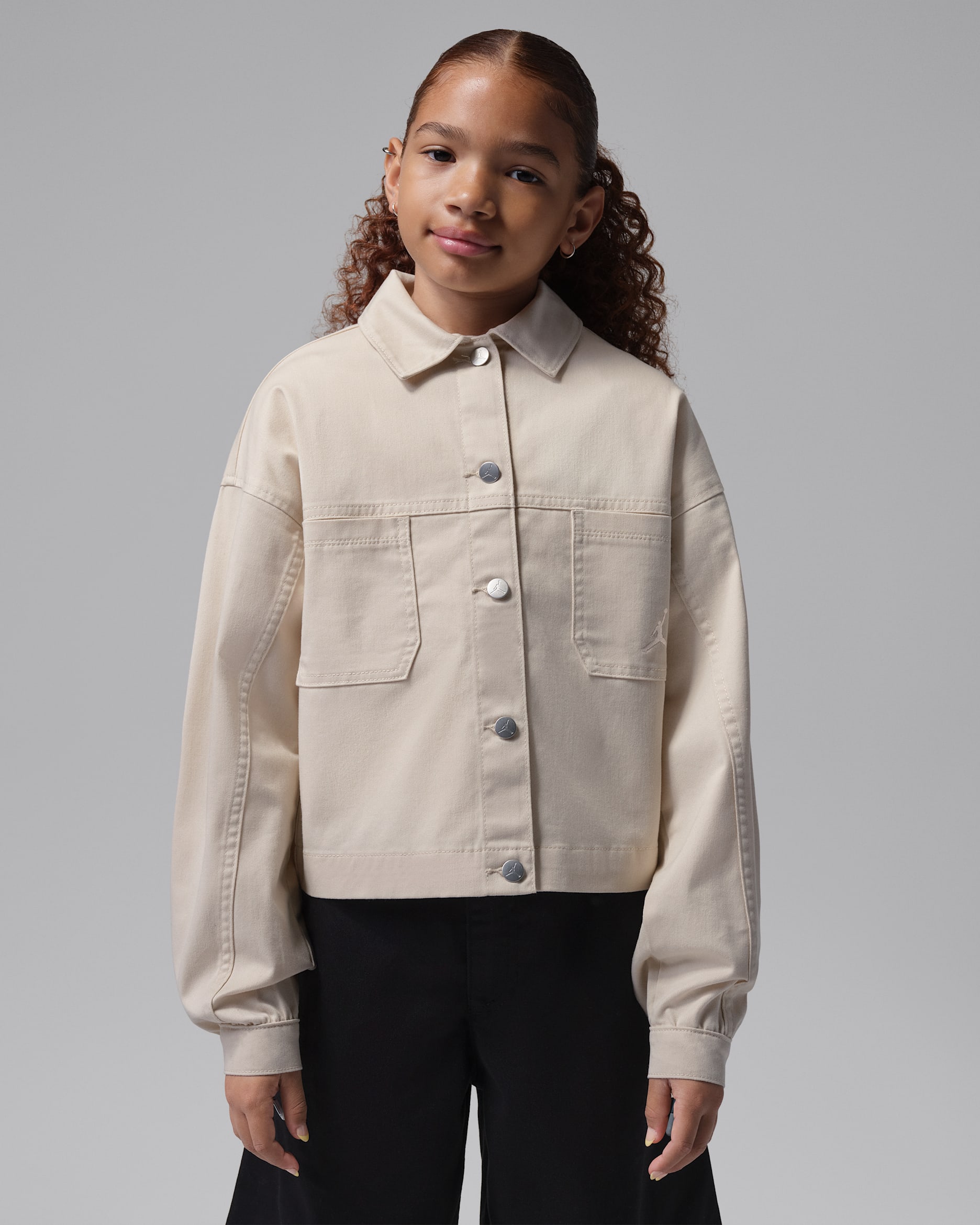 Jordan Big Kids' Brooklyn Twill Jacket - Pearl White