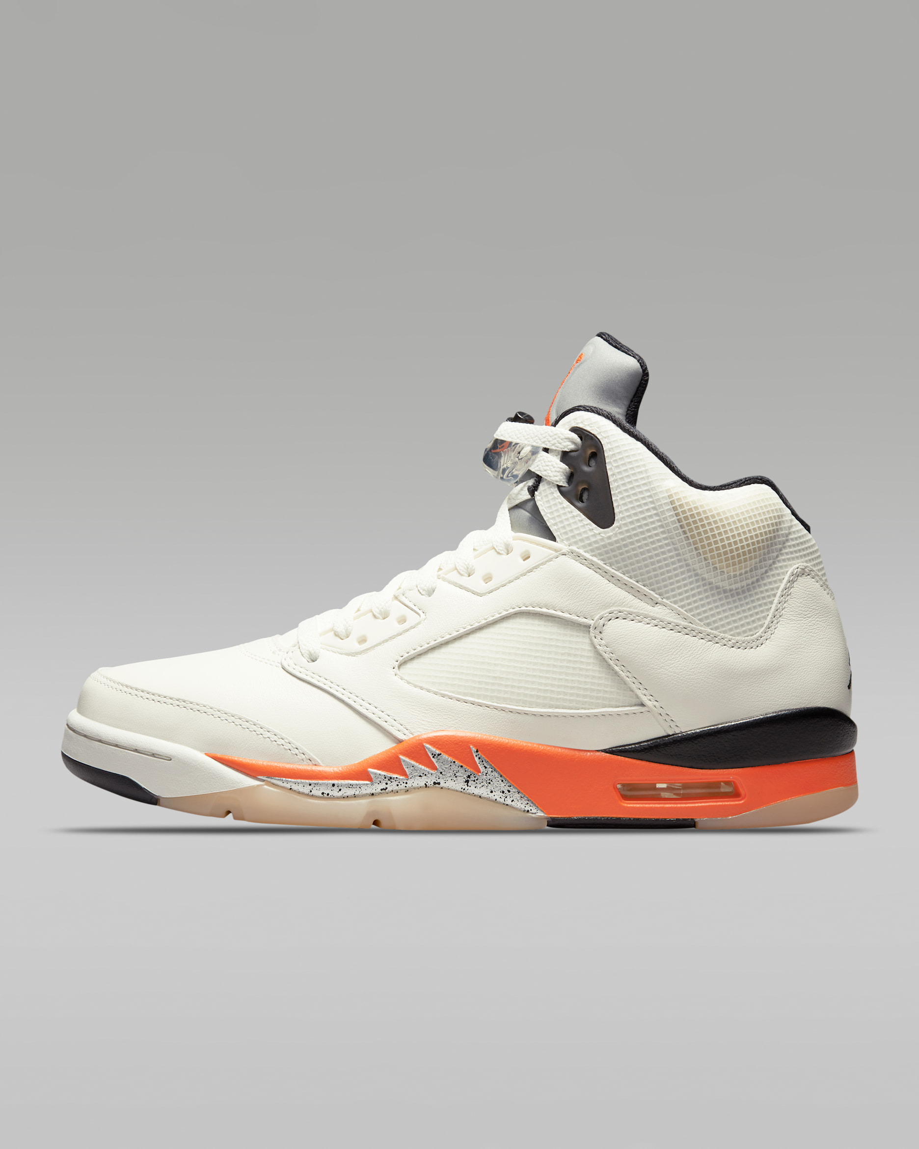 Air Jordan 5 Retro Shoe - Sail/Metallic Silver/Black/Orange Blaze