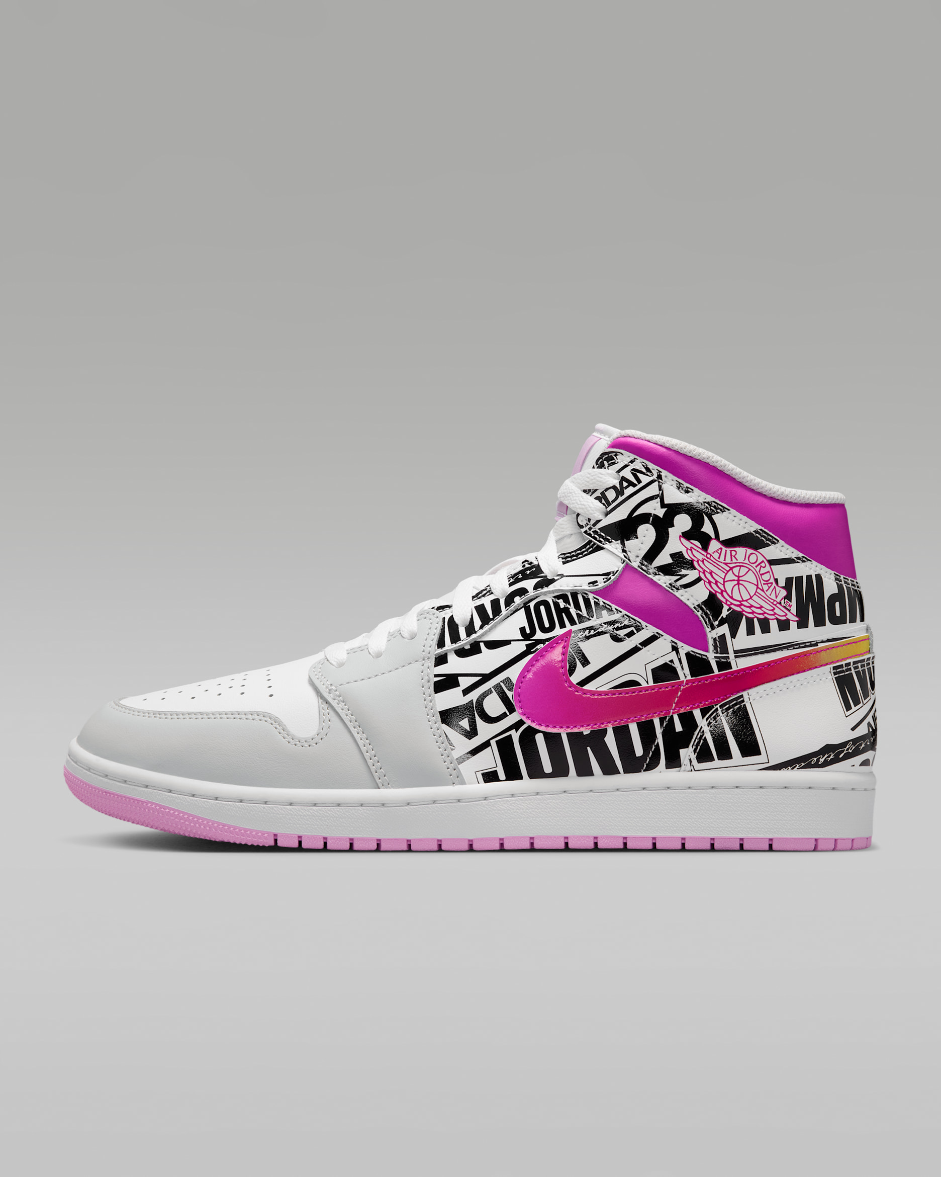 Air Jordan 1 Mid SE Men's Shoes - Off White/University Red/Fire Pink