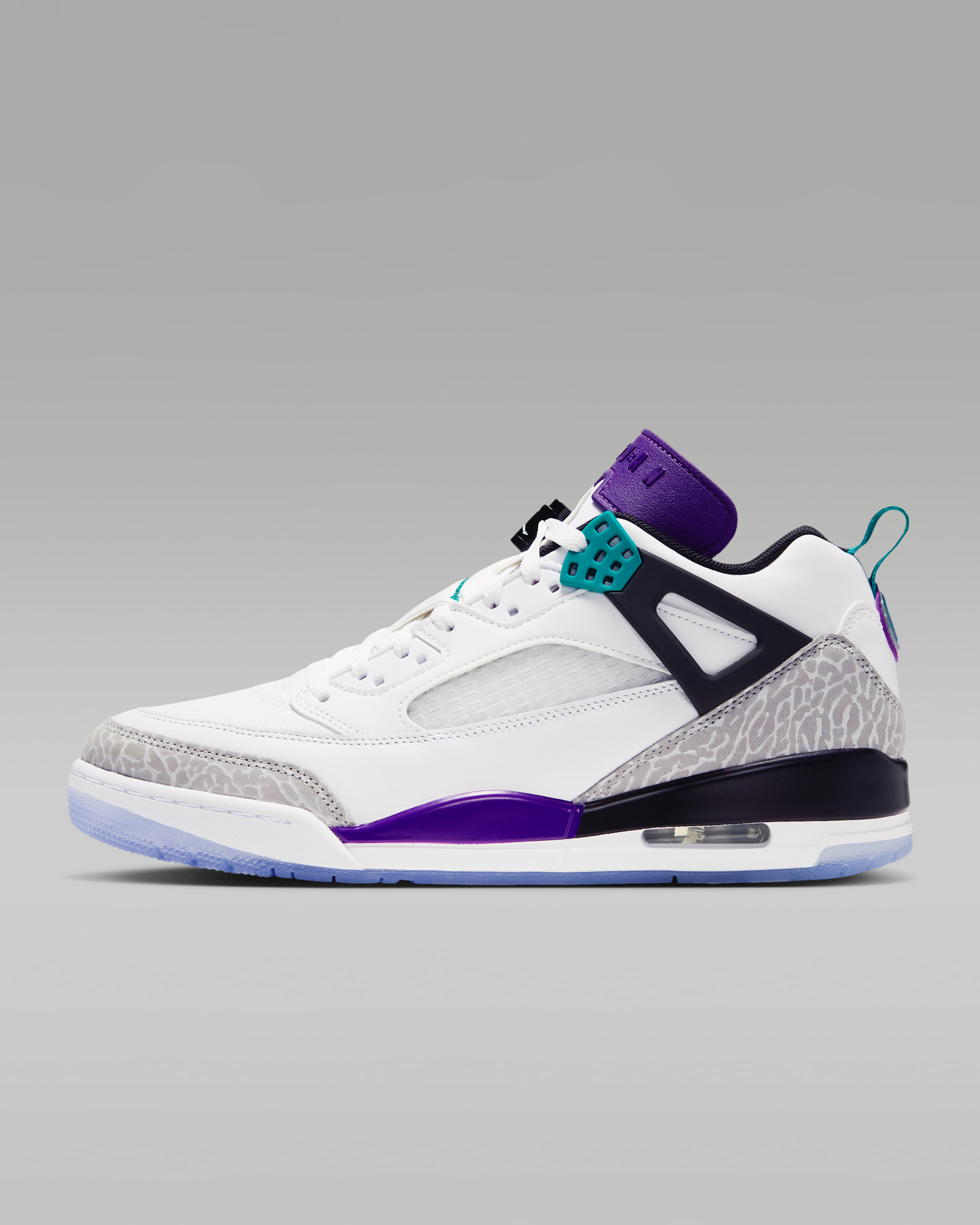 Jordan Spizike Low Men's Shoes - White/Court Purple/Light Smoke Grey/Rio Teal