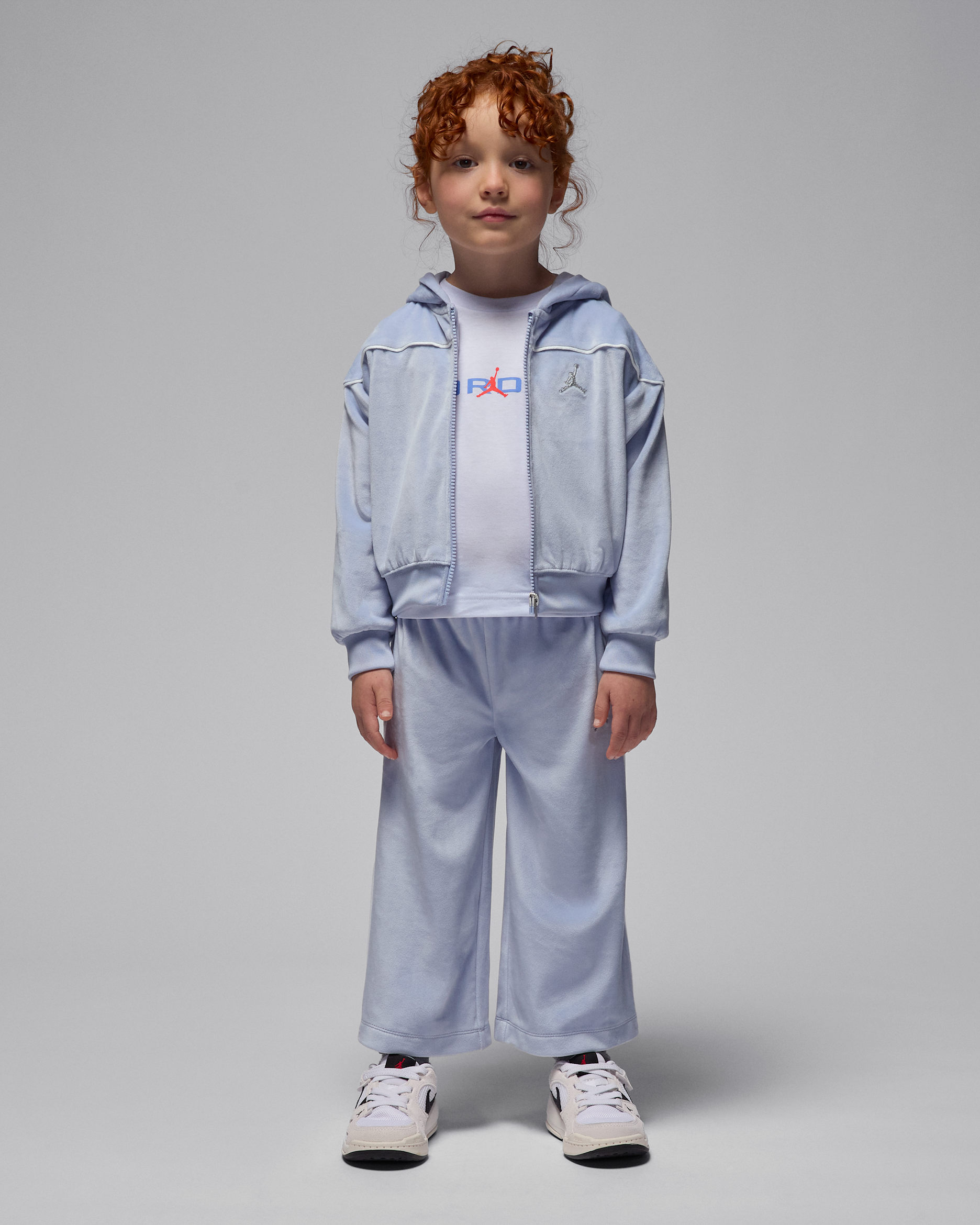 Conjunto de 2 piezas de tejido velour infantil Jordan Mountainside - Fantasma