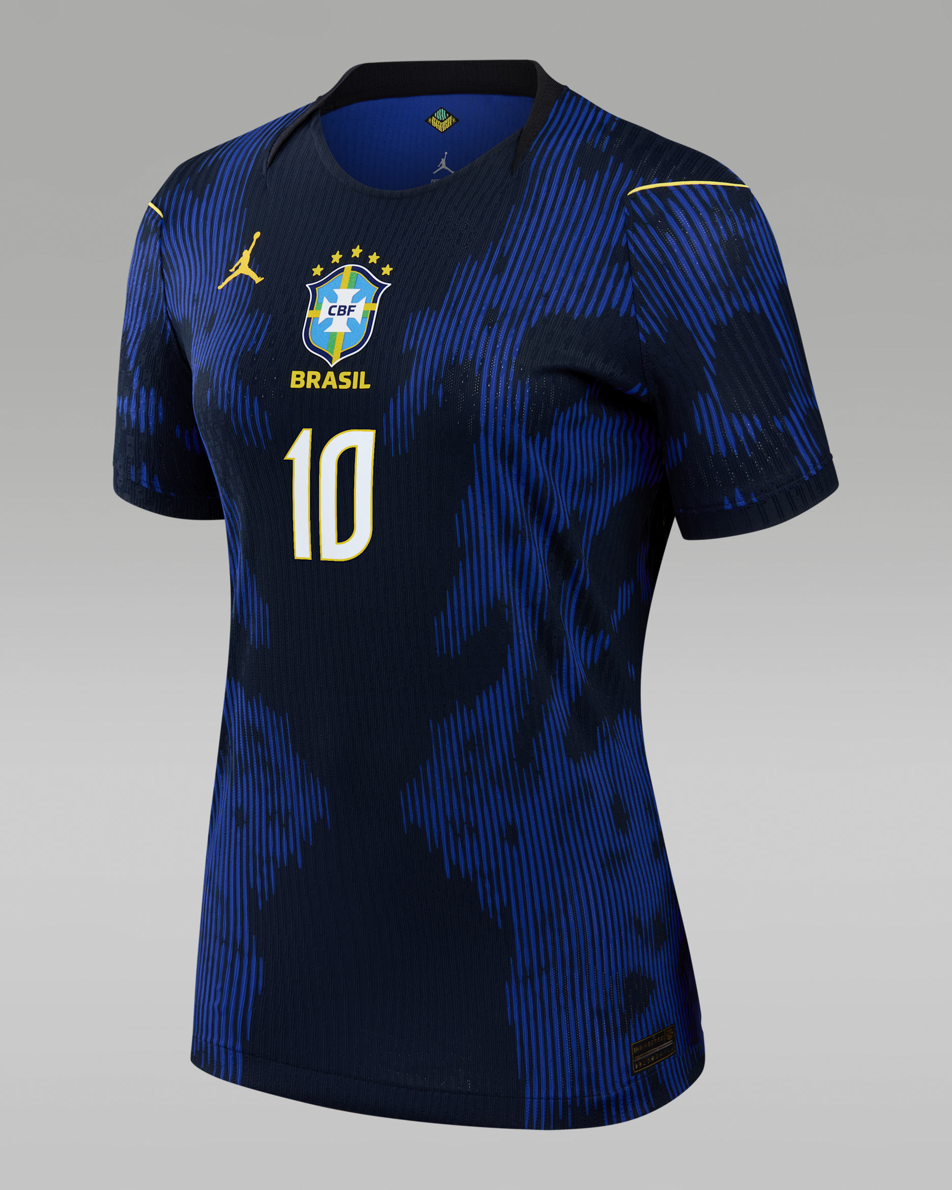 Neymar Jr. Brazil 2026 Match Away Women's Jordan Aero-FIT Soccer Authentic Jersey - Blue