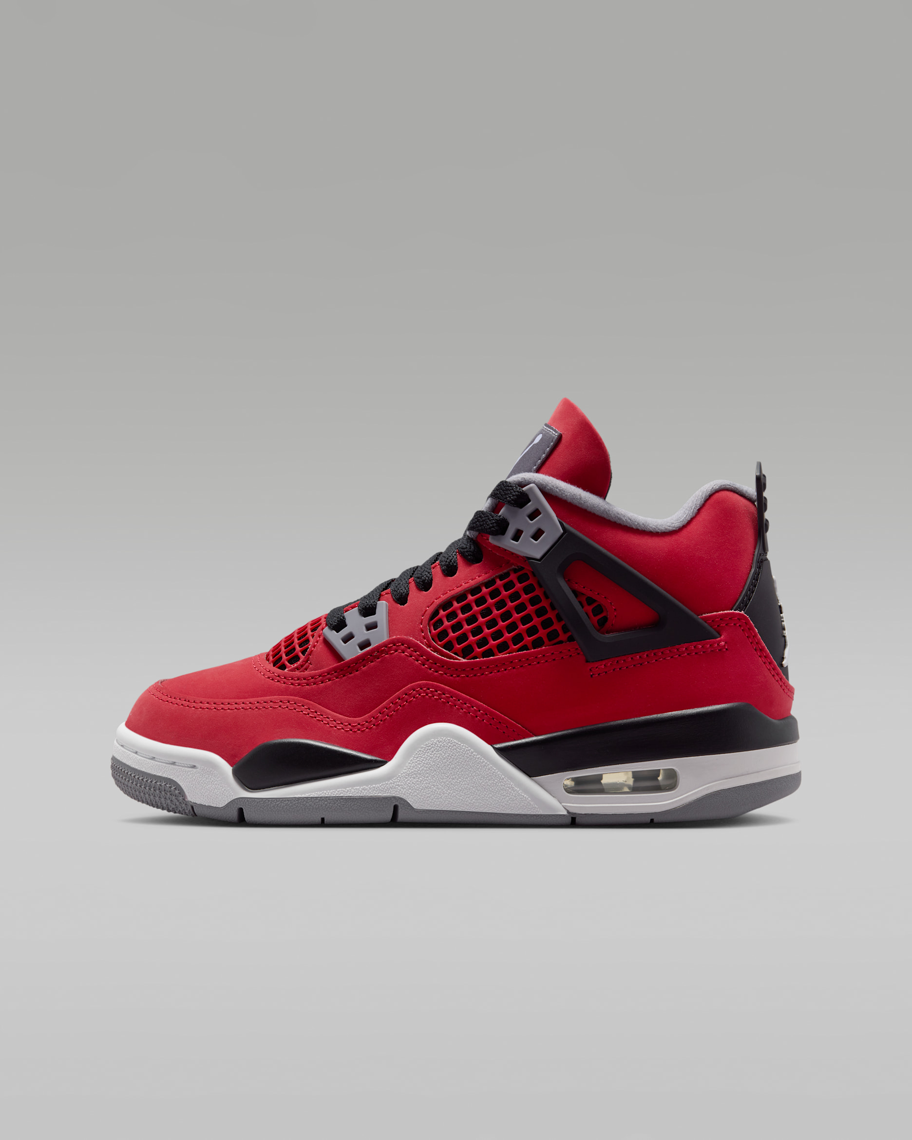 Air Jordan 4 Retro Big Kids' Shoes - Fire Red/Black/Cement Grey/White