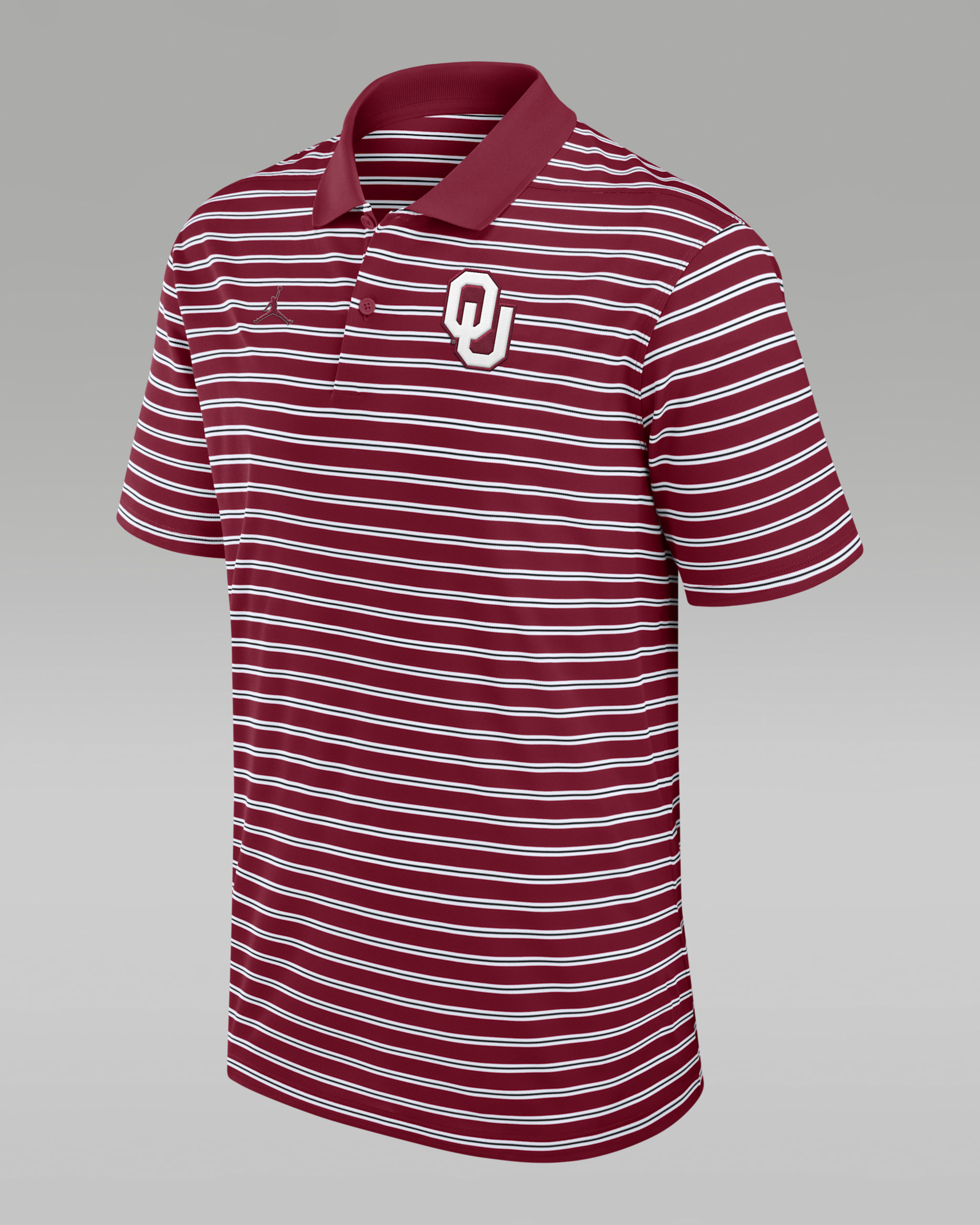 Oklahoma Sooners Primetime Victory Striped Men's Jordan Dri-FIT College Polo - Crimson