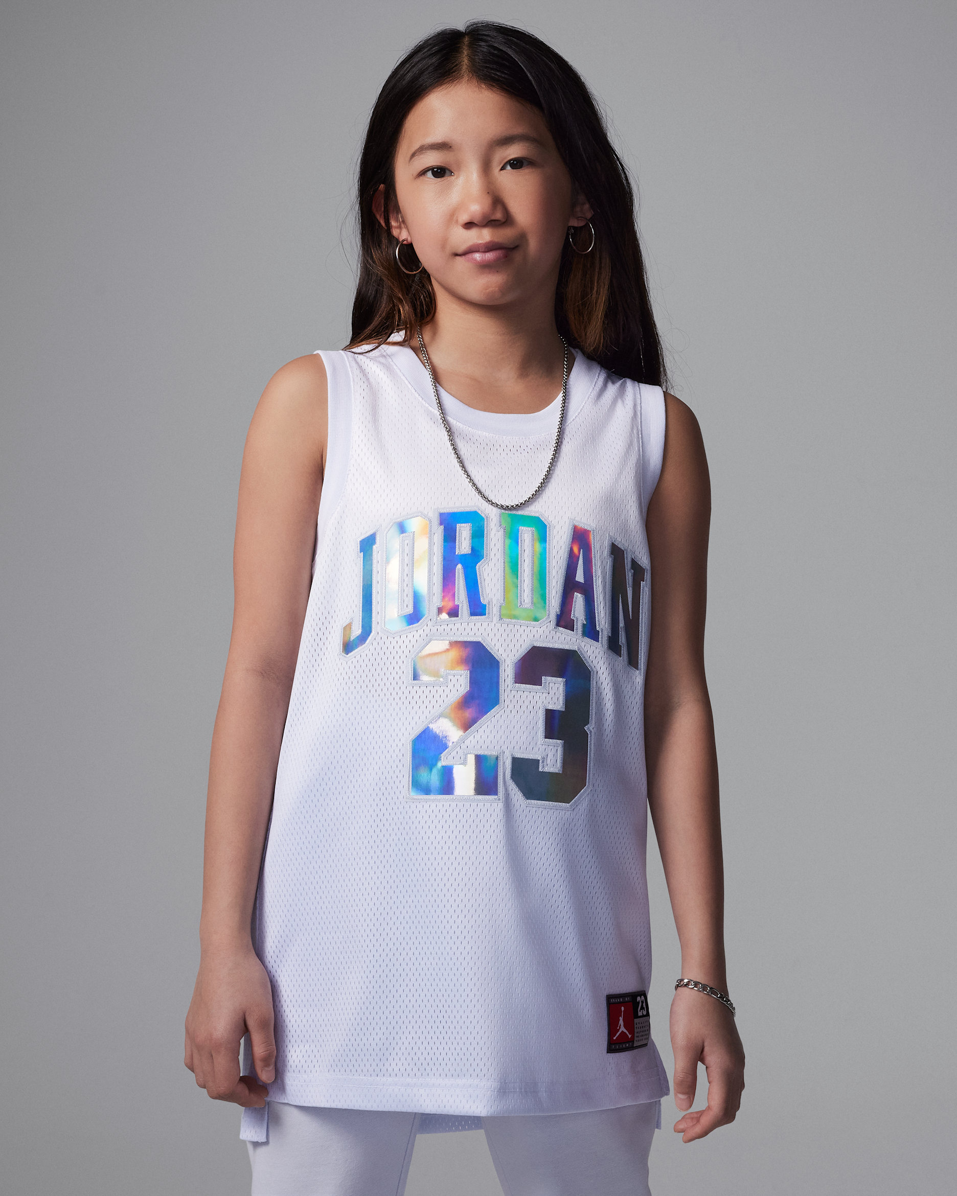 Jordan Big Kids' 23 Printed Metallic Jersey - Football Grey