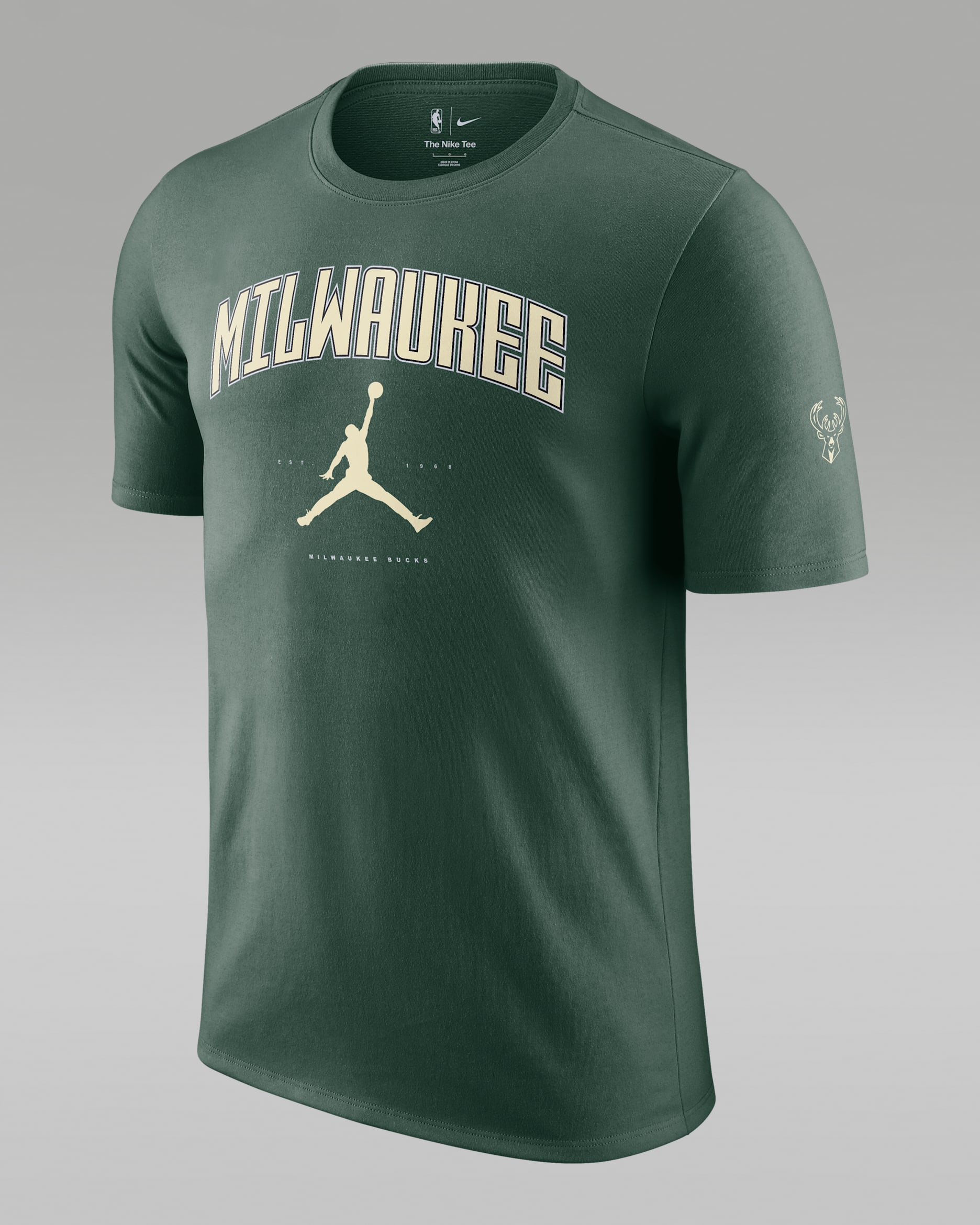 Playera Jordan de la NBA para hombre Milwaukee Bucks Essential - Abeto