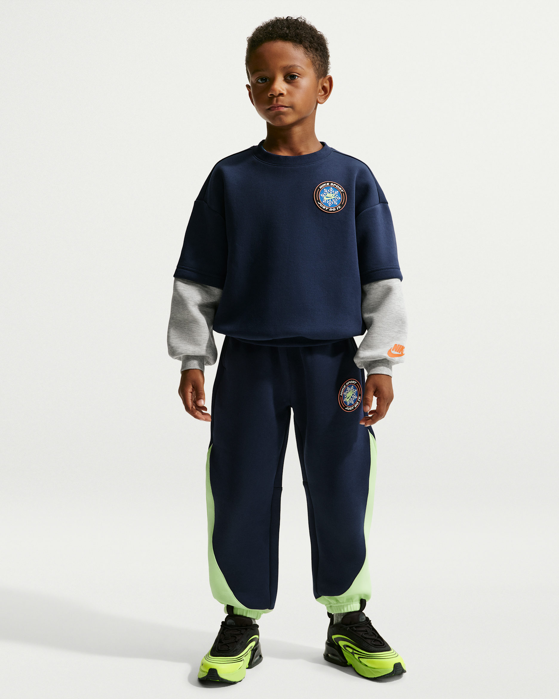Jordan Toddler Holiday Printed Half-Zip and Pants Set - Midnight Spruce