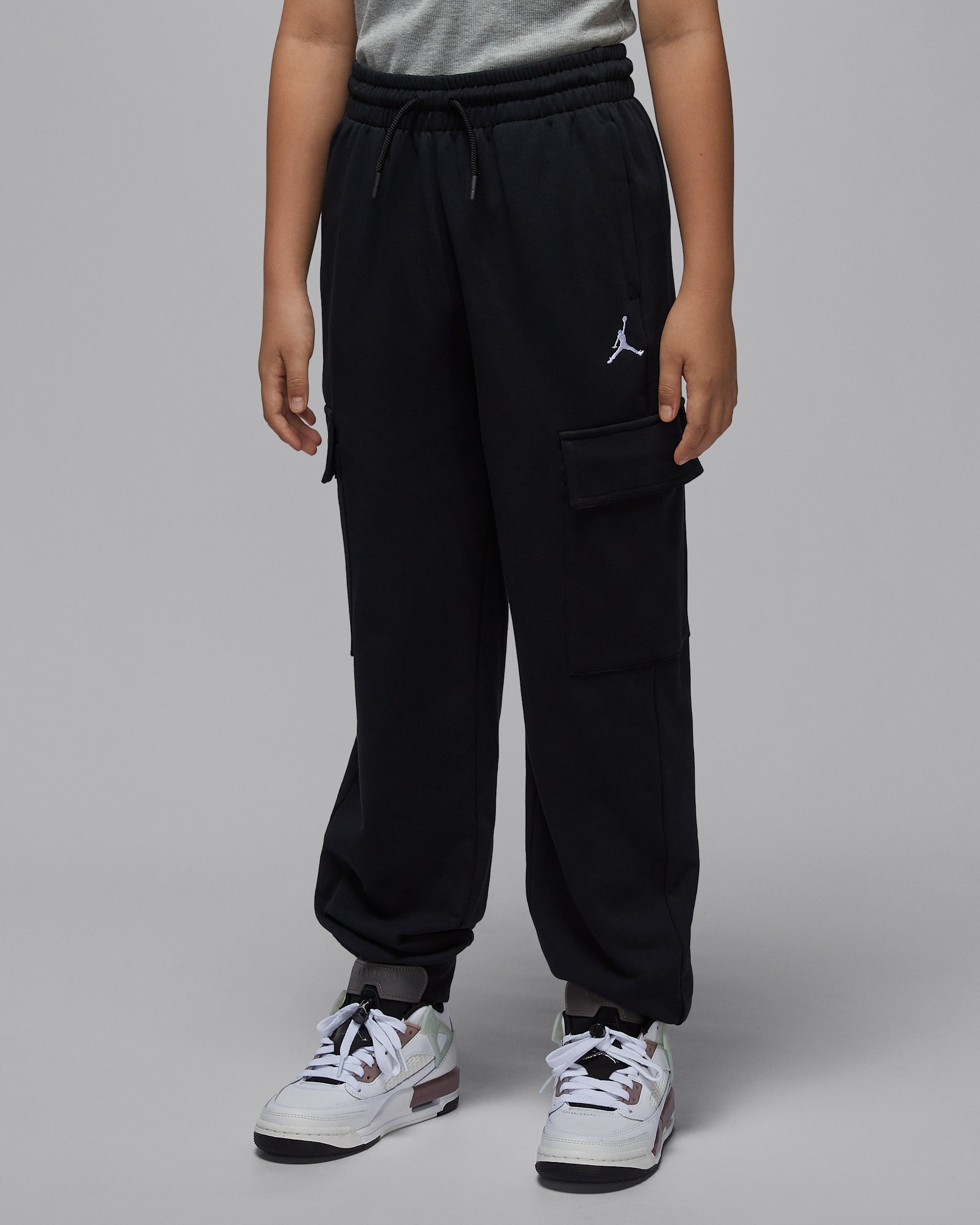 조던 주니어 브루클린 프렌치 테리 카고 팬츠 - 블랙