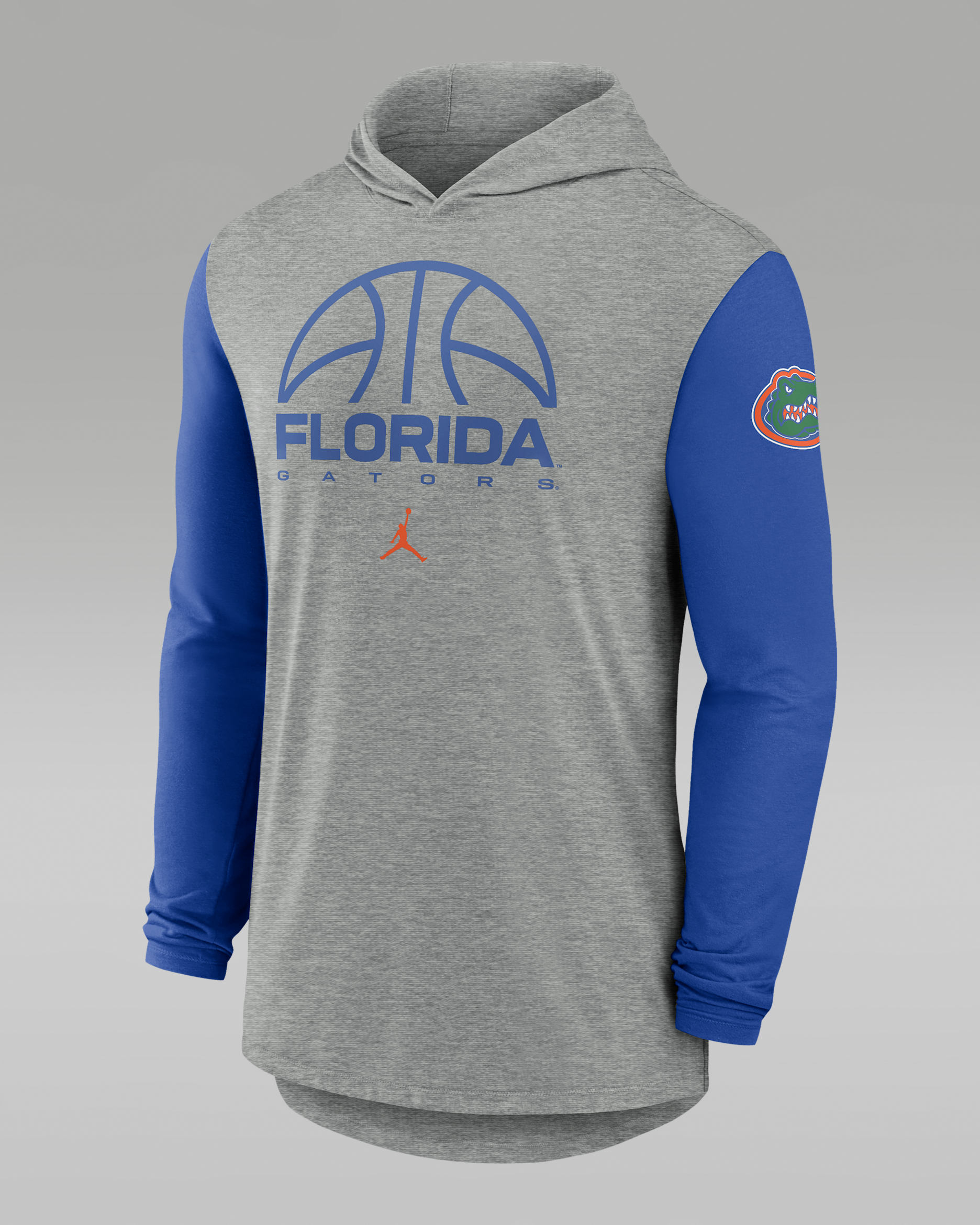 Florida Basketball Men's Jordan Brand Dri-FIT College Long-Sleeve Hooded T-Shirt - Grey
