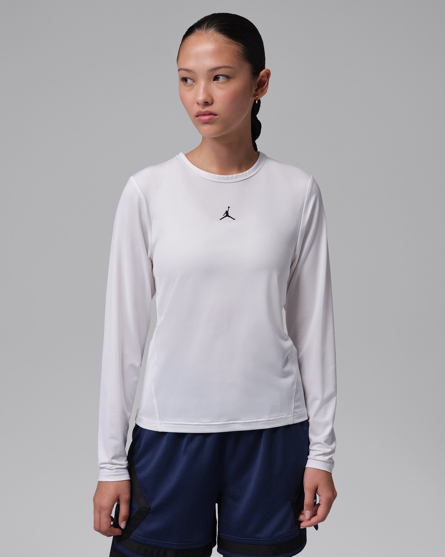Jordan Sport Essentials Dri-FIT langermet overdel til dame - Hvit/Svart