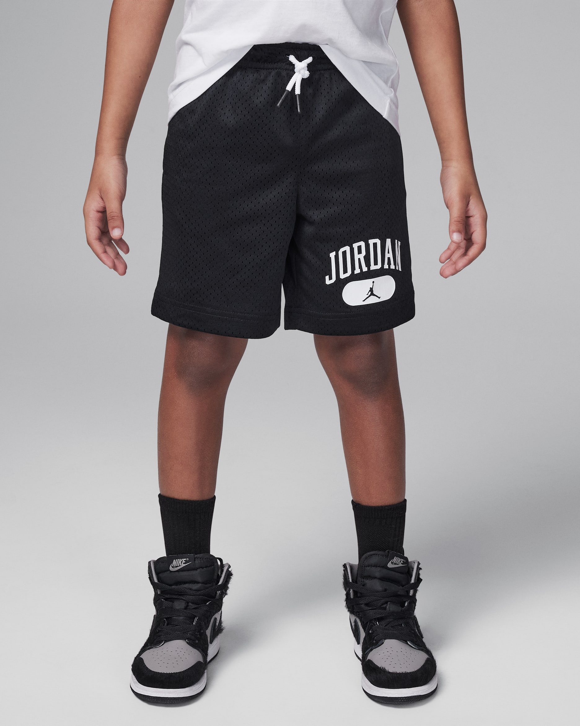 Shorts de malla para niños de talla pequeña PE Jordan - Negro