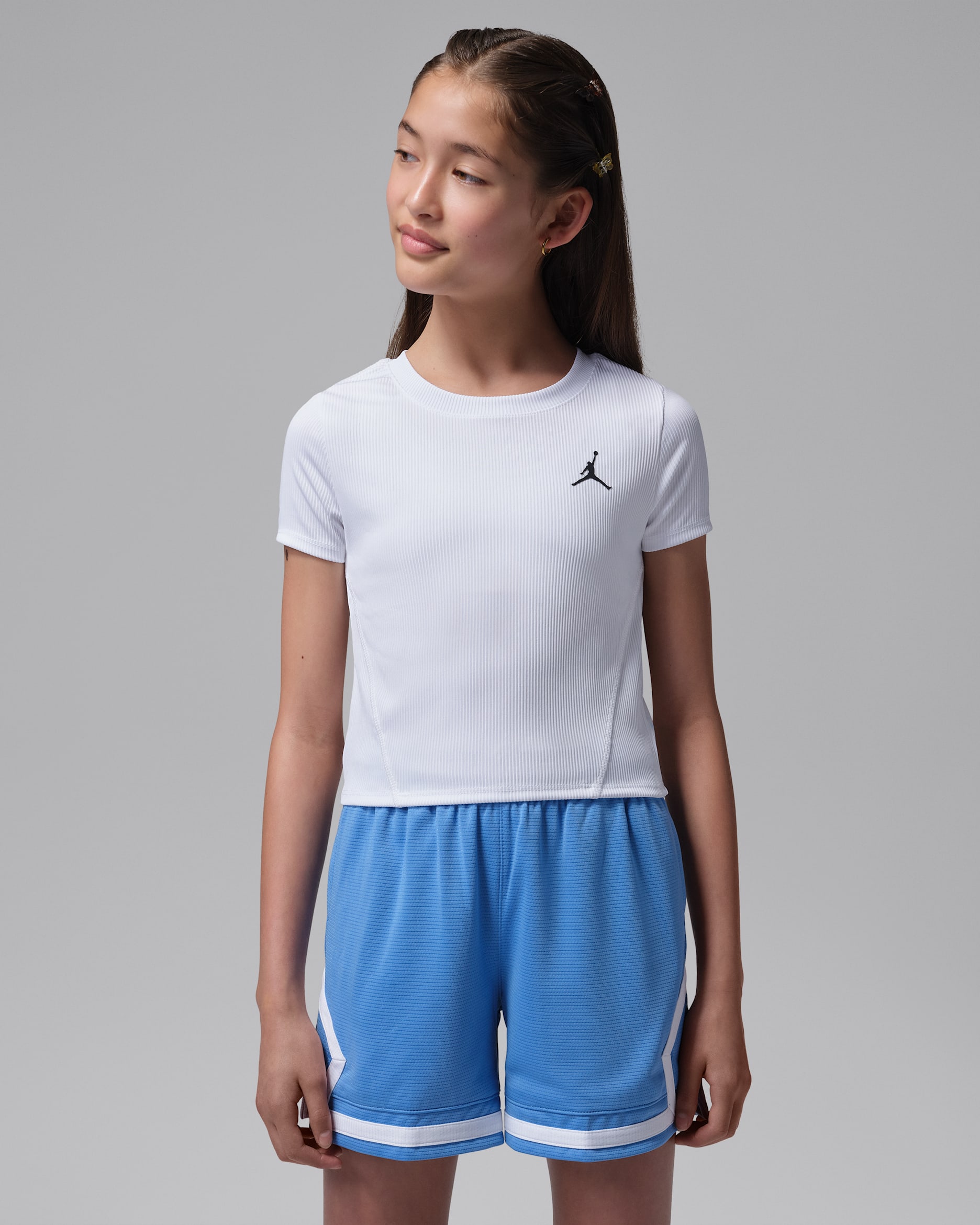 Jordan Jumpman Sport Big Kids' Ribbed Top - White