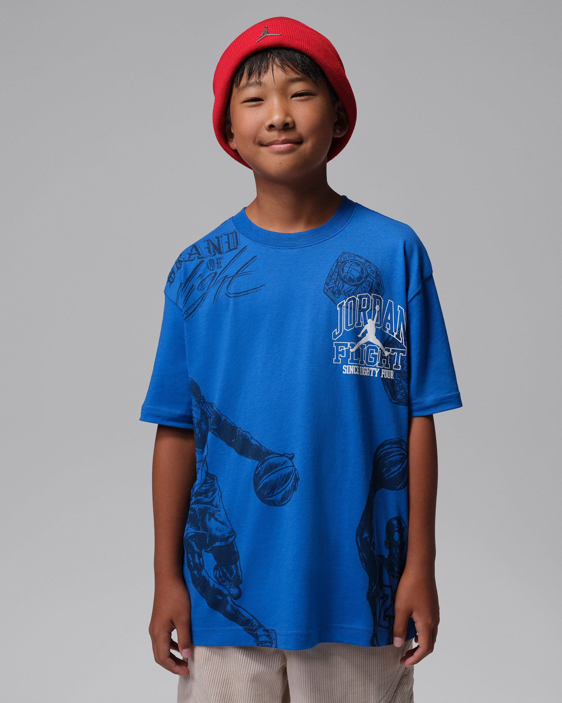 Jordan Big Kids' Fireside Graphic T-Shirt - Royal Blue