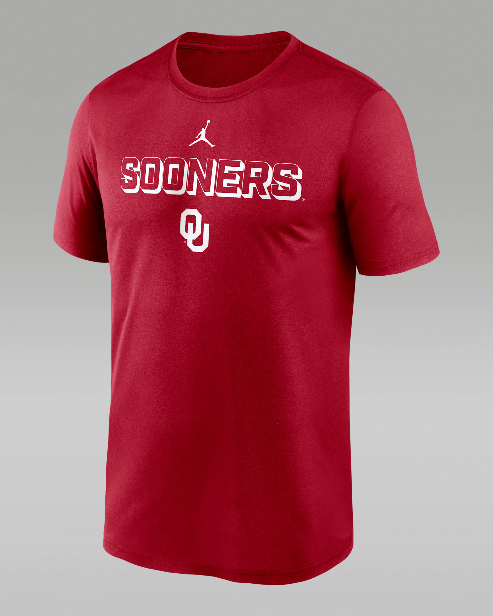 Playera universitaria marca Jordan Dri-FIT para hombre Oklahoma Sideline Legend - Carmesí