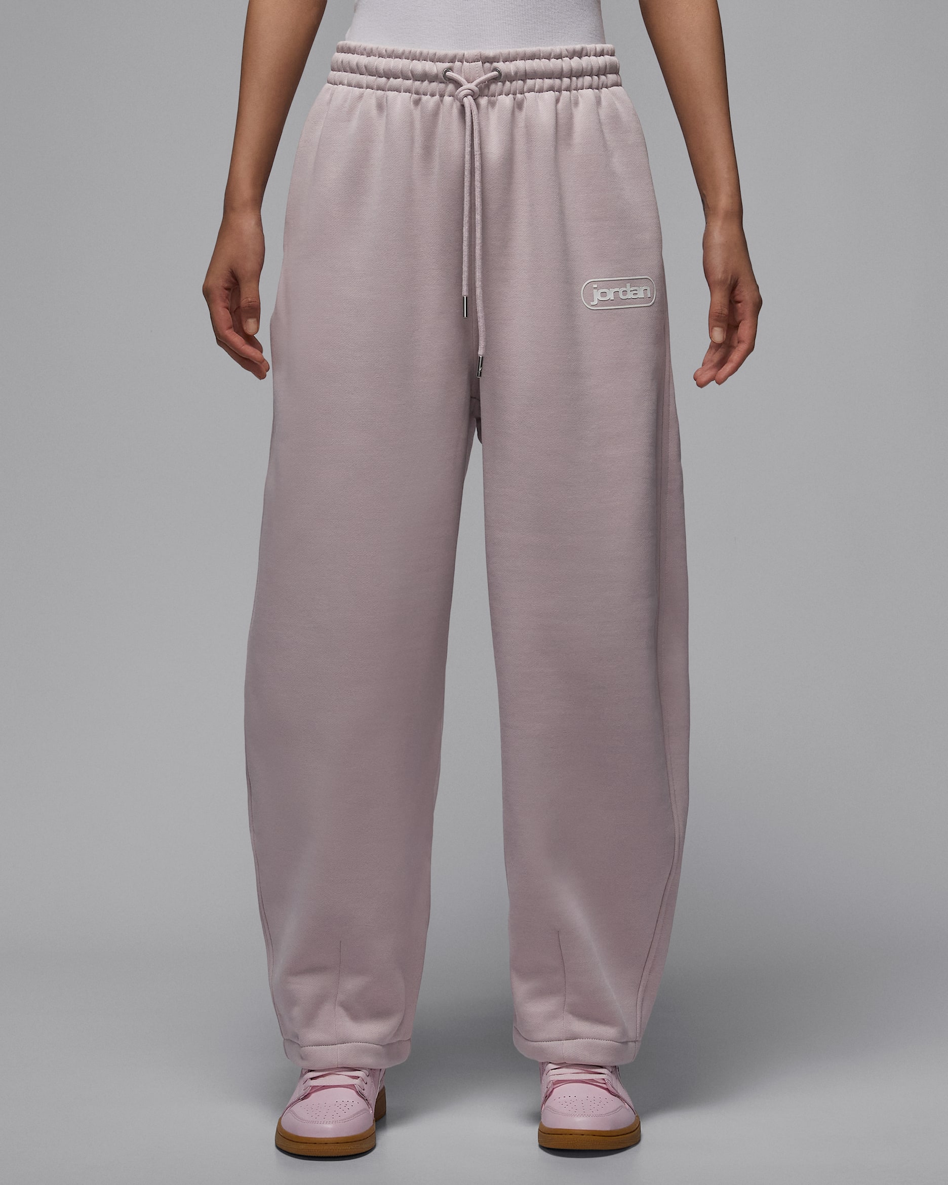 조던 플라이트 플리스 여성 배기 팬츠 - 파티클 로즈/세일