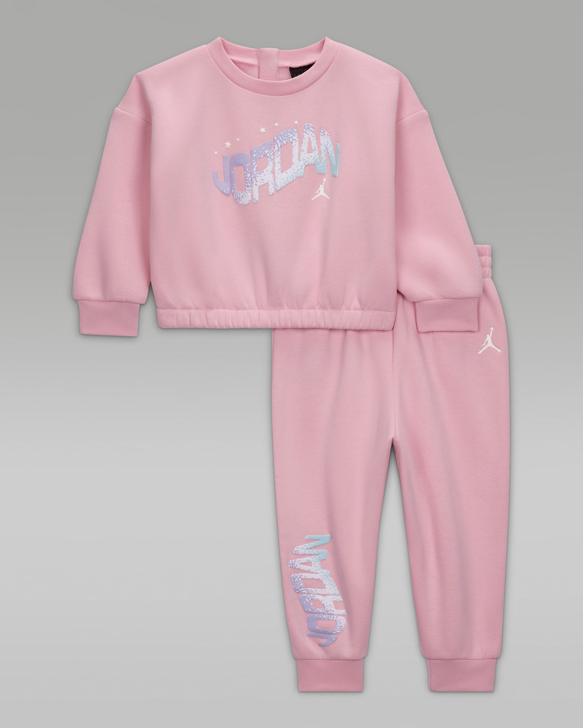 Conjunto de 2 piezas de tejido Fleece Bubble para bebé (3-6 meses) Jordan Jumpman Club - Rosa suave medio