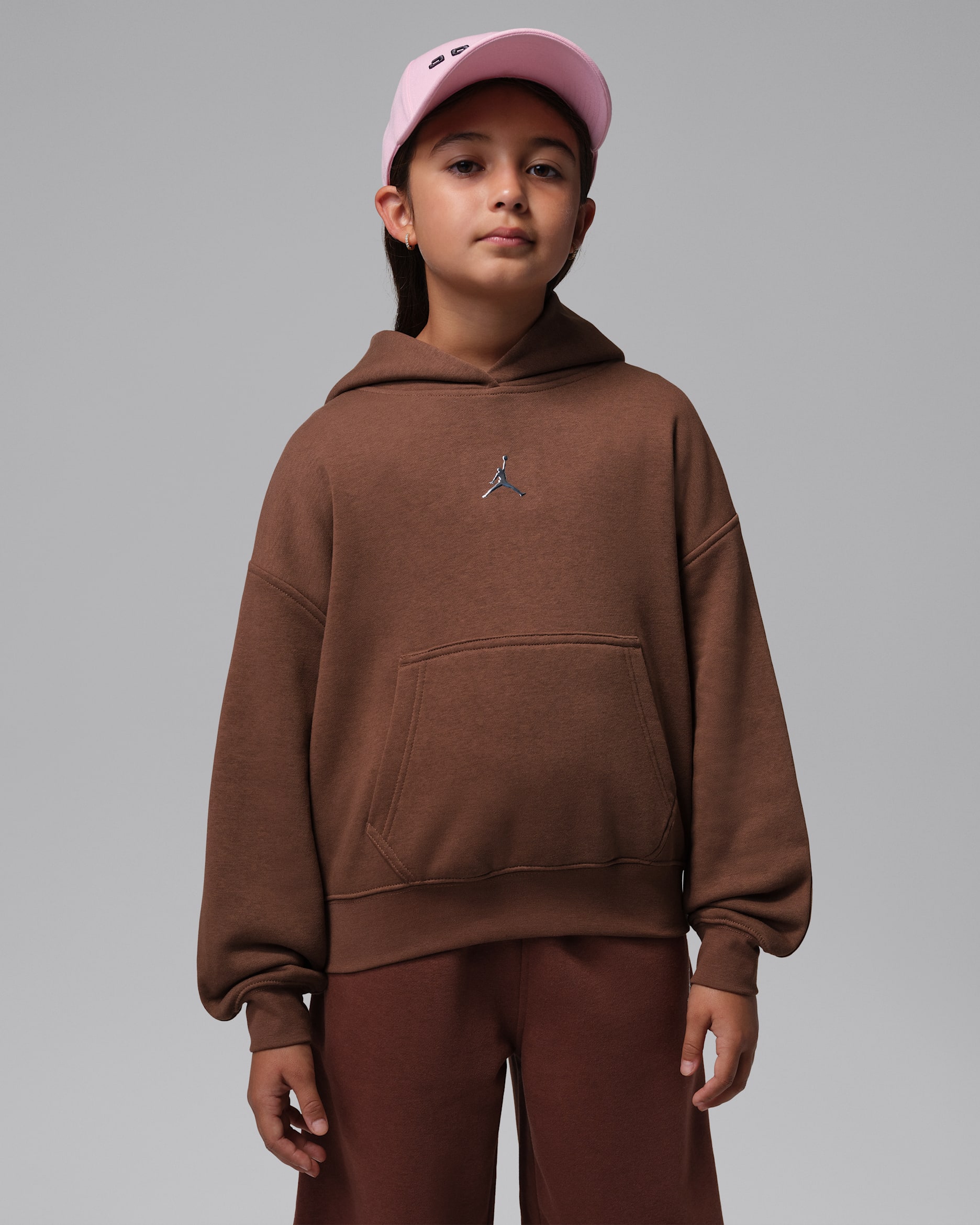 Jordan Brooklyn Fleece Big Kids' Pullover Hoodie - Fauna Brown