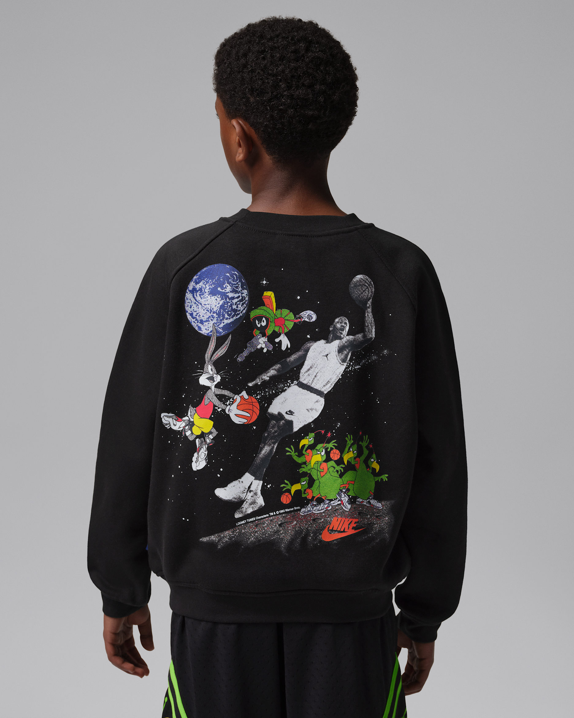 Jordan Dessuadora de coll rodó amb estampat Space Jam - Nen/a - Negre