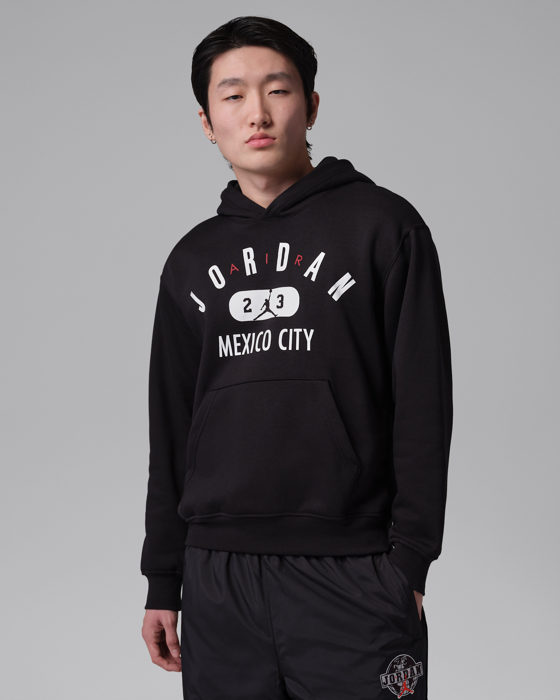 Sudadera con gorro sin cierre Jordan de tejido Fleece para hombre Mexico City - Negro