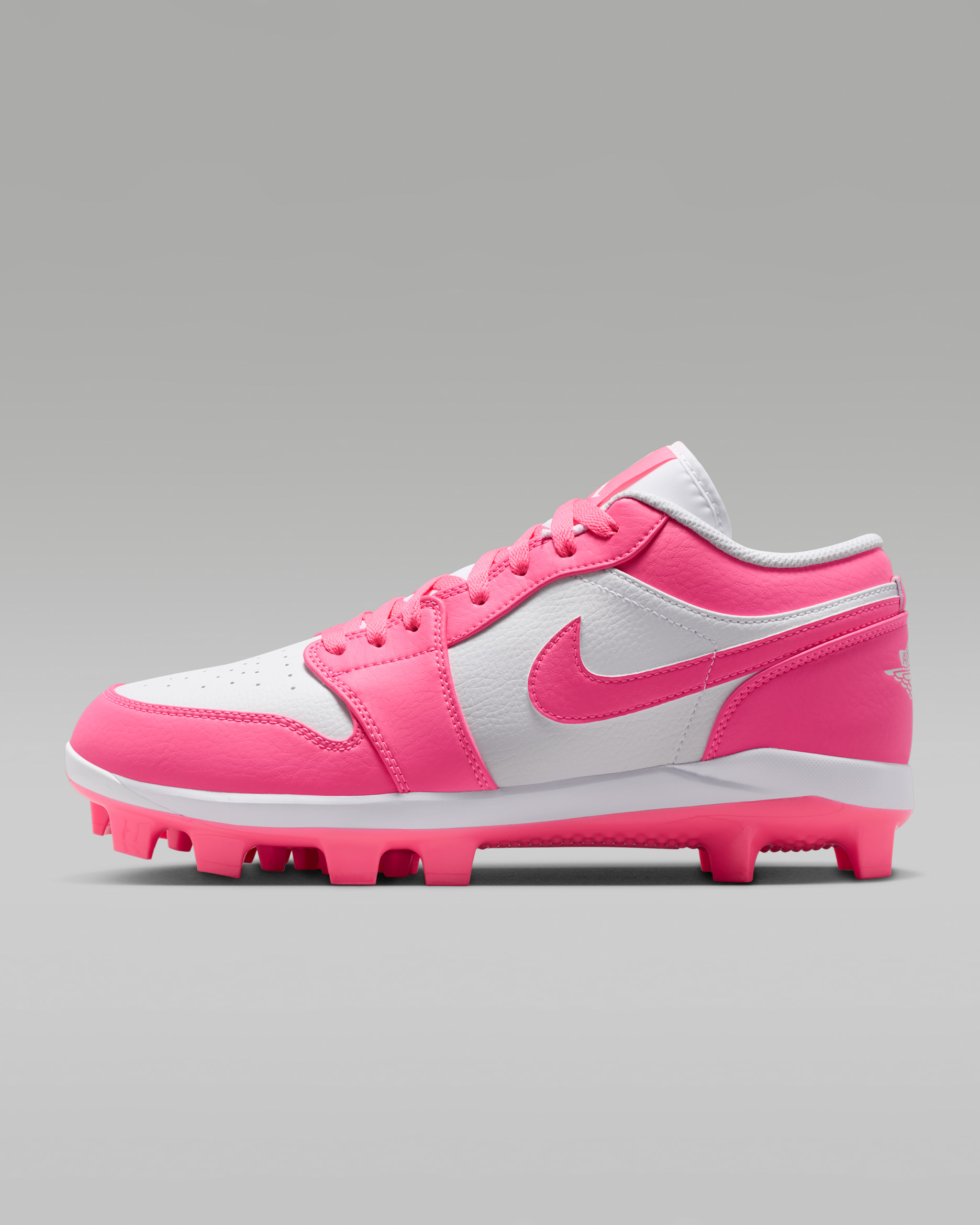 Jordan 1 Retro MCS Low Men's Baseball Cleats - White/Sunset Pulse/Digital Pink