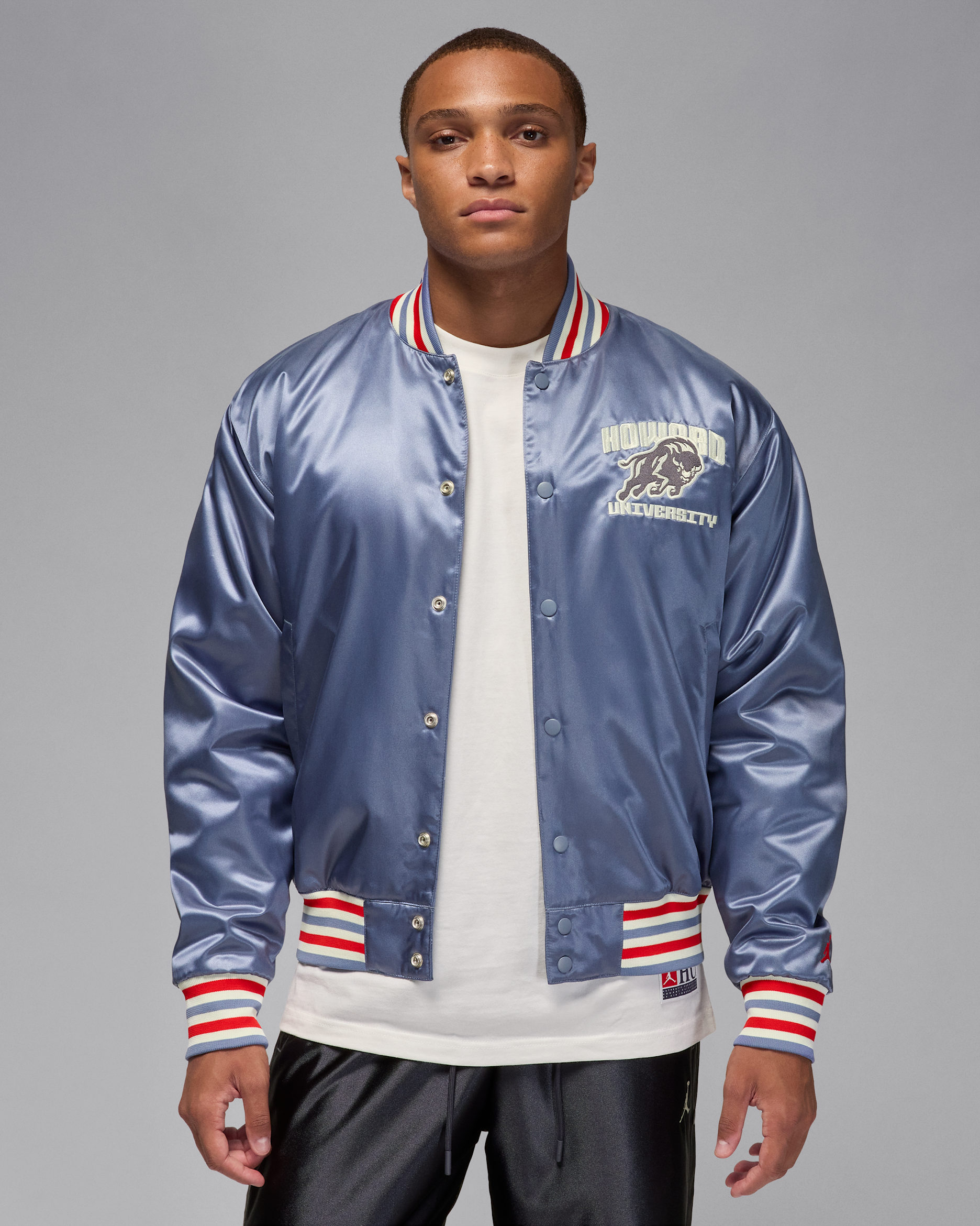 Jordan MVP x Howard University Men's Varsity Jacket - World Indigo/University Red