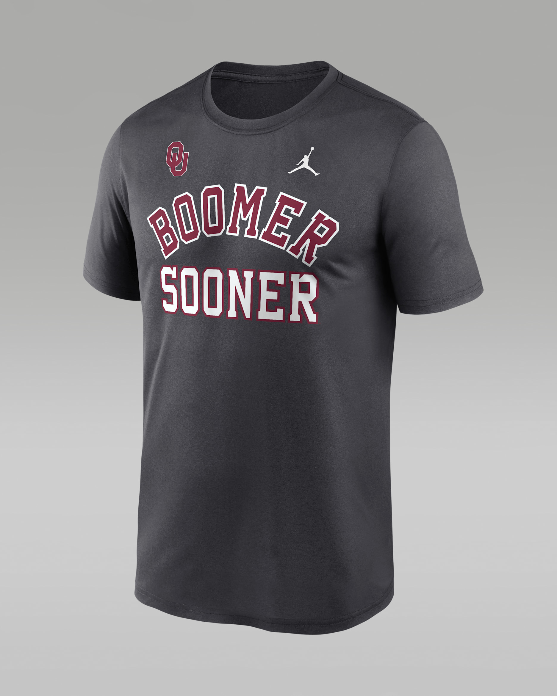 Playera universitaria Nike Dri-FIT para hombre Oklahoma Primetime Arch Mantra Legend - Antracita