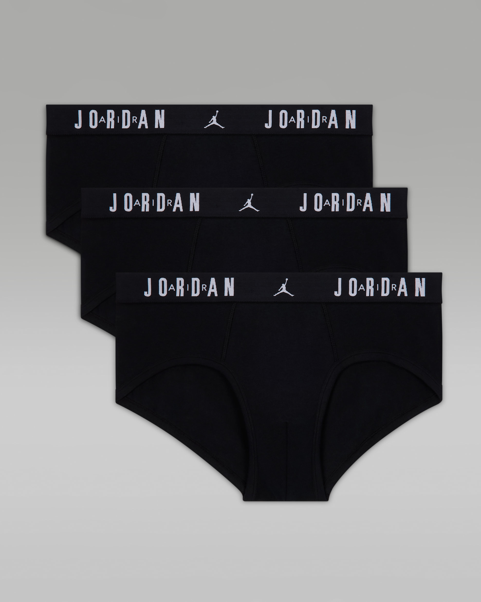 Jordan Older Kids' Cotton Briefs (3-Pack) - Black
