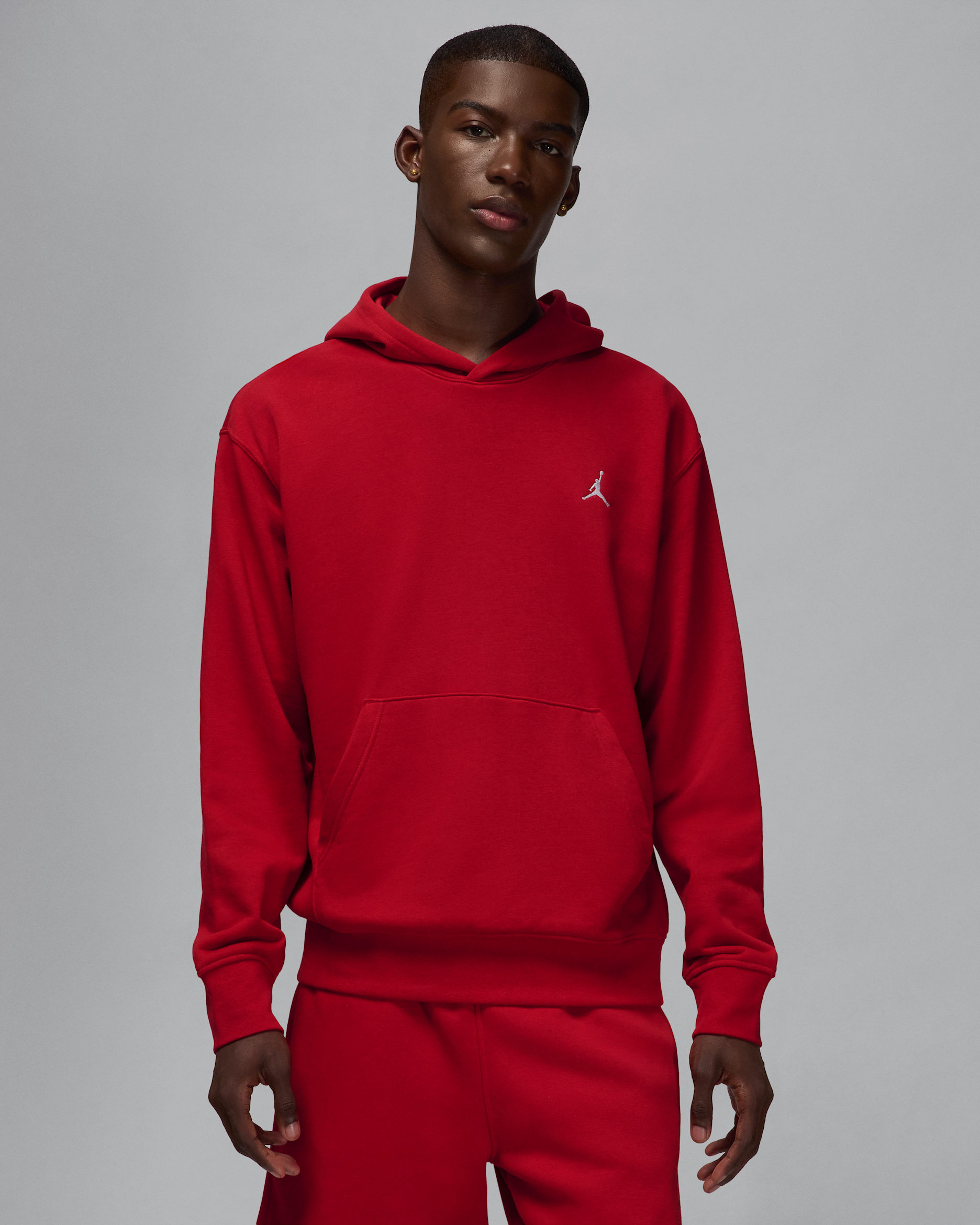 Sudadera con gorro sin cierre para hombre Jordan Brooklyn Fleece - Rojo gimnasio/Blanco