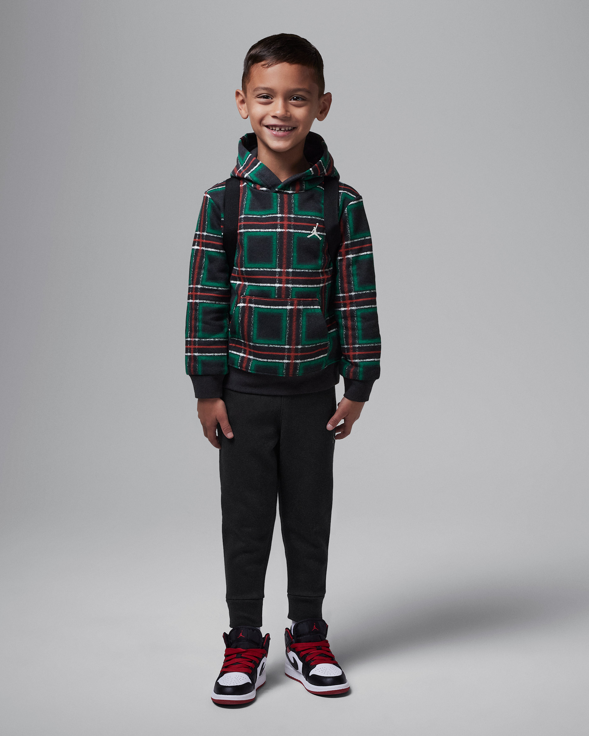 Conjunto de sudadera con gorro sin cierre para los días festivos de 2 piezas infantil Jordan Brooklyn Essentials - Negro