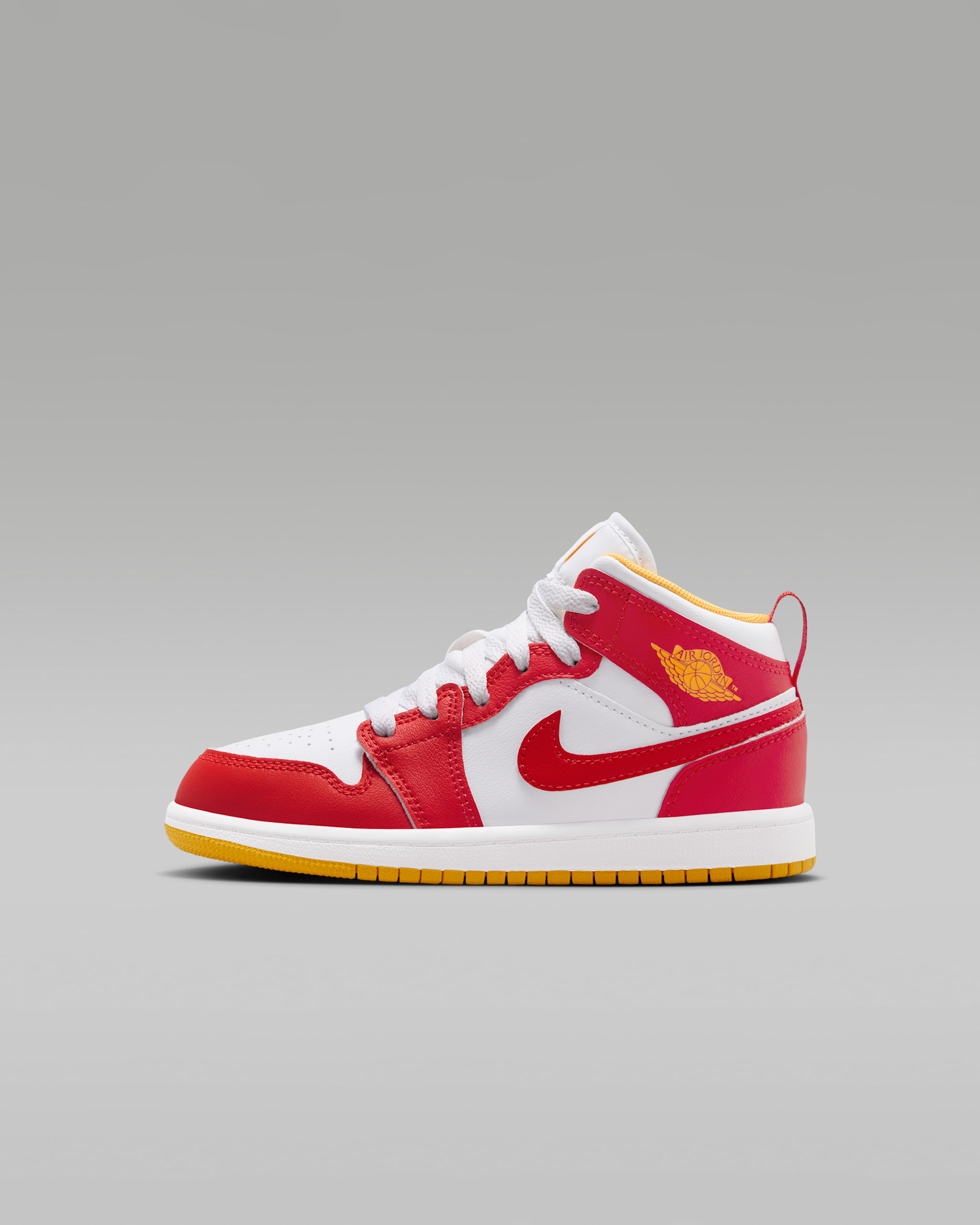 Jordan 1 Mid Little Kids' Shoes - Speed Red/Gold/White