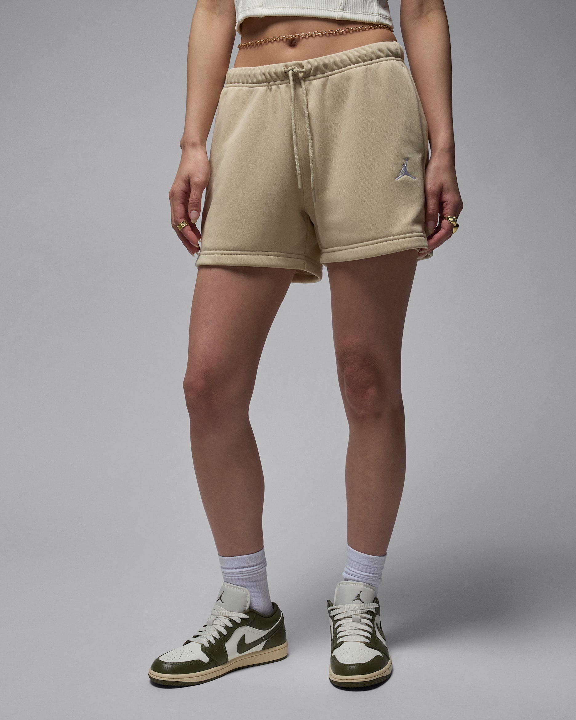 Jordan Brooklyn Fleece Women's Shorts - Rattan/White
