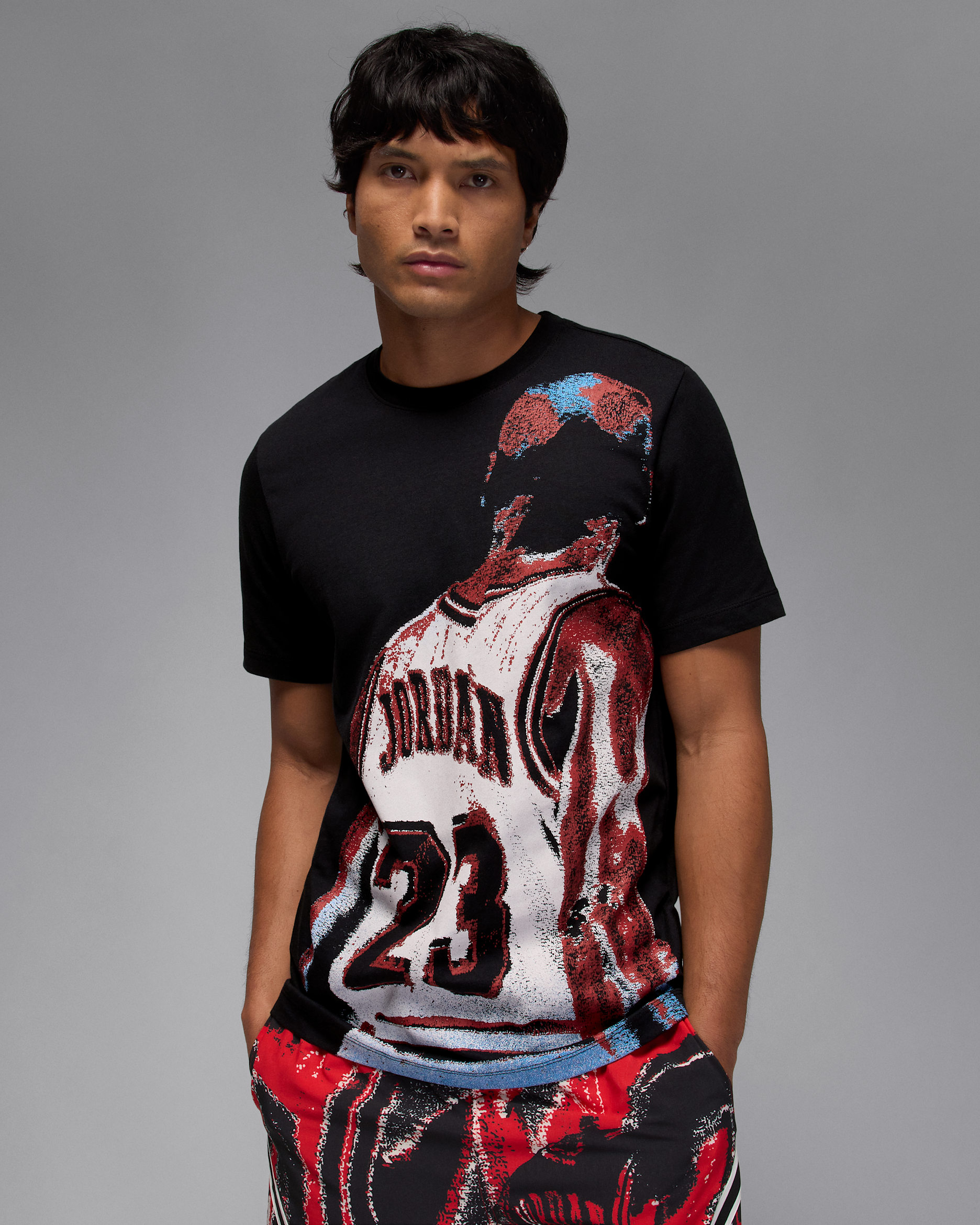 Playera para hombre Jordan Sport - Negro/Rojo universitario/Azul universitario/Vela